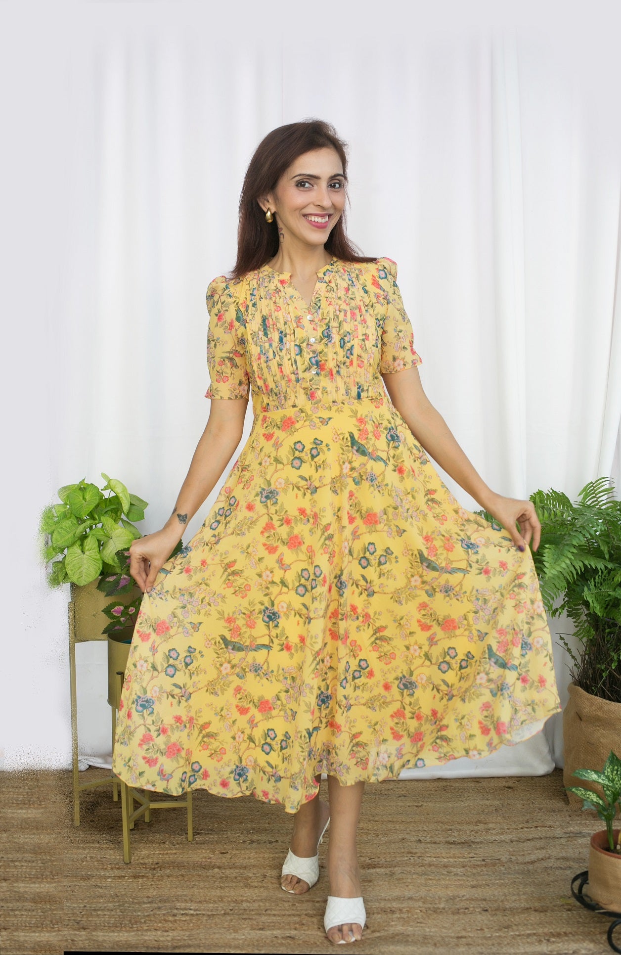 Birds in my garden Maternity Feeding Dress
