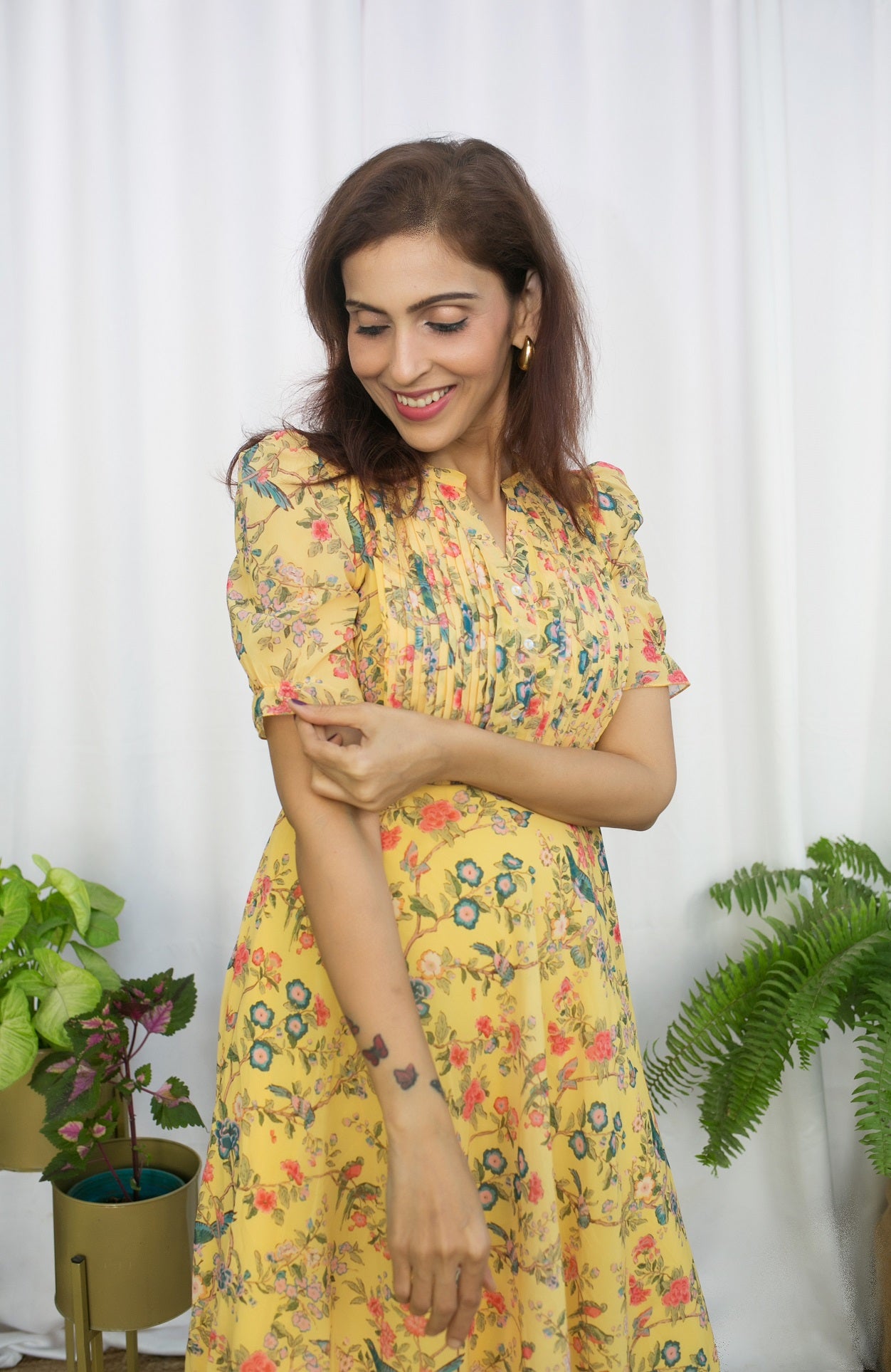 Birds in my garden Maternity Feeding Dress