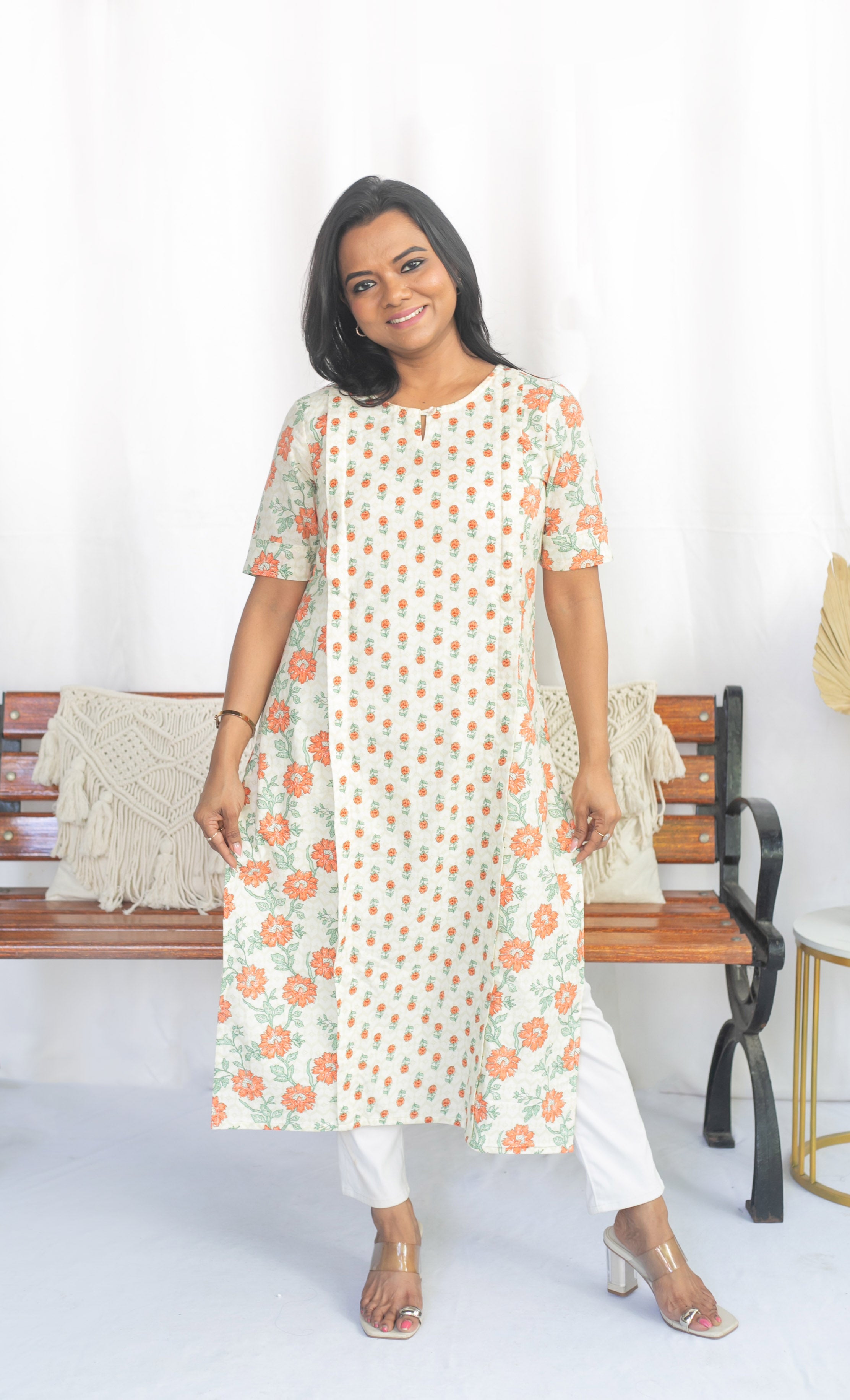 Orange Buds Maternity Feeding Kurta