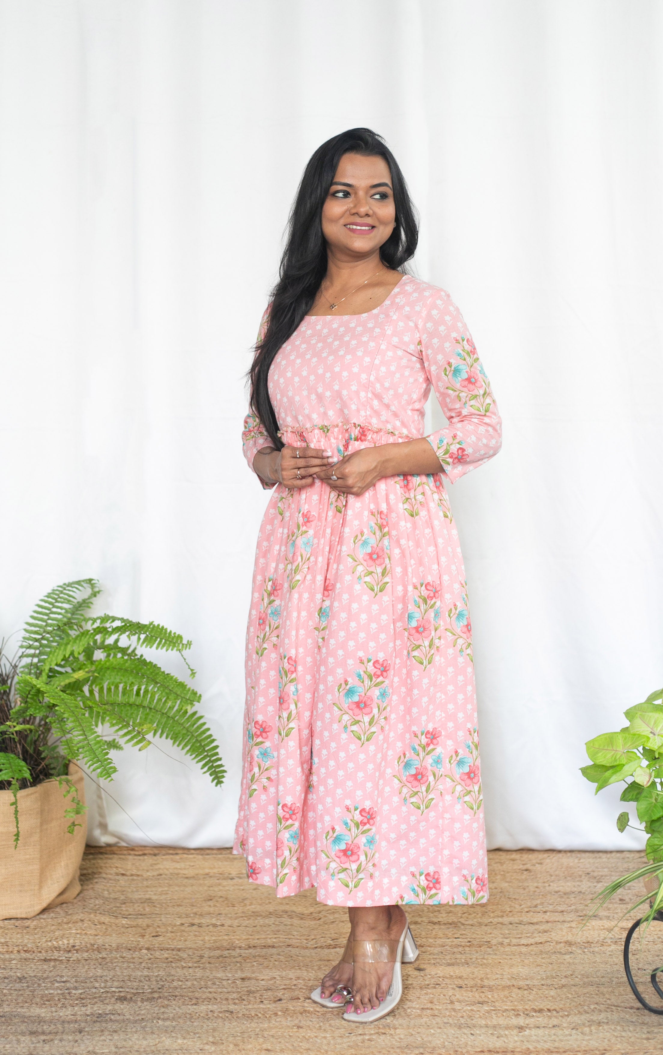 Peaching Maternity Feeding Dress