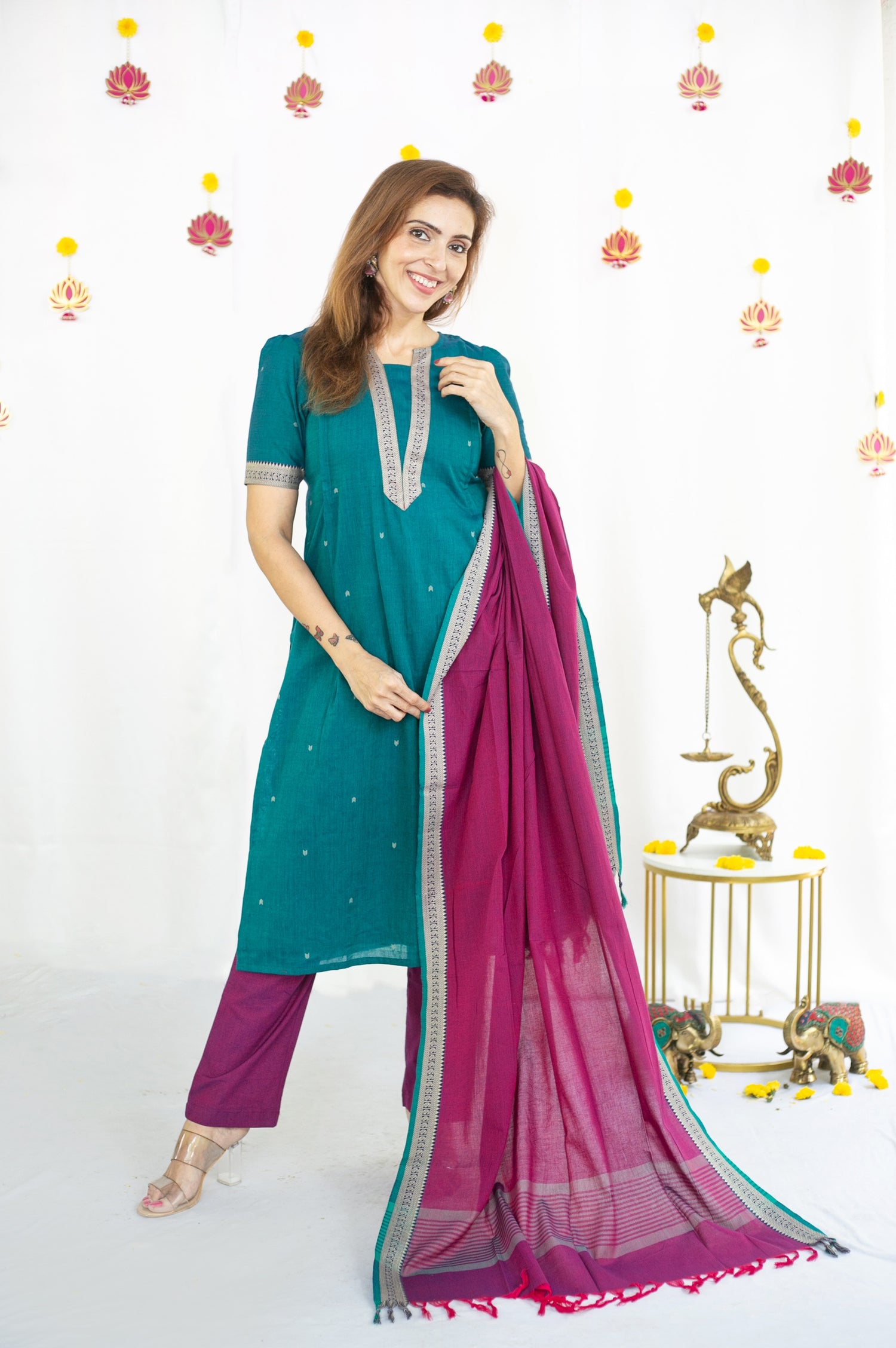 Turquoise Gem Maternity Feeding Salwar Kameez