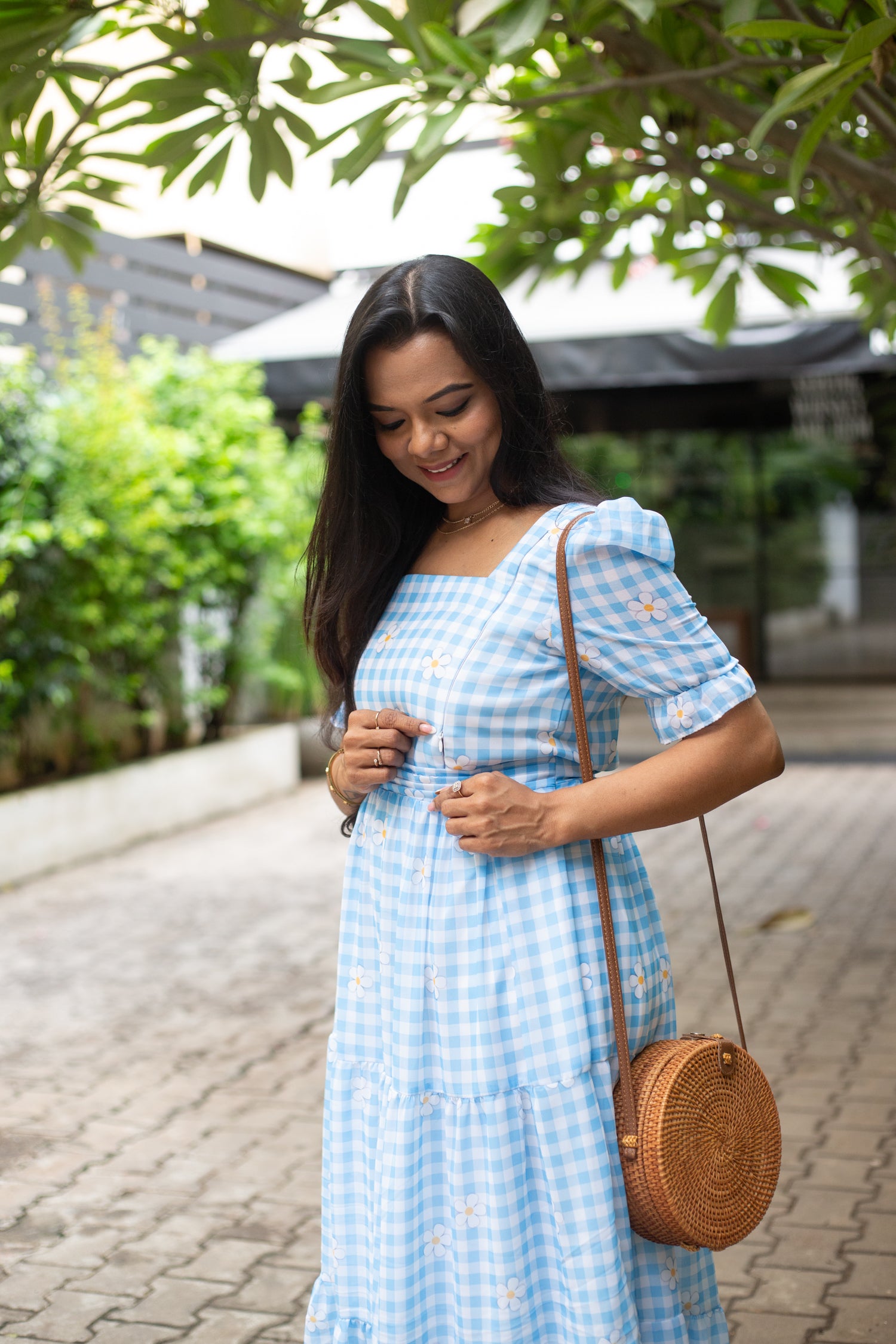Blooming Sky Maternity Feeding Dress