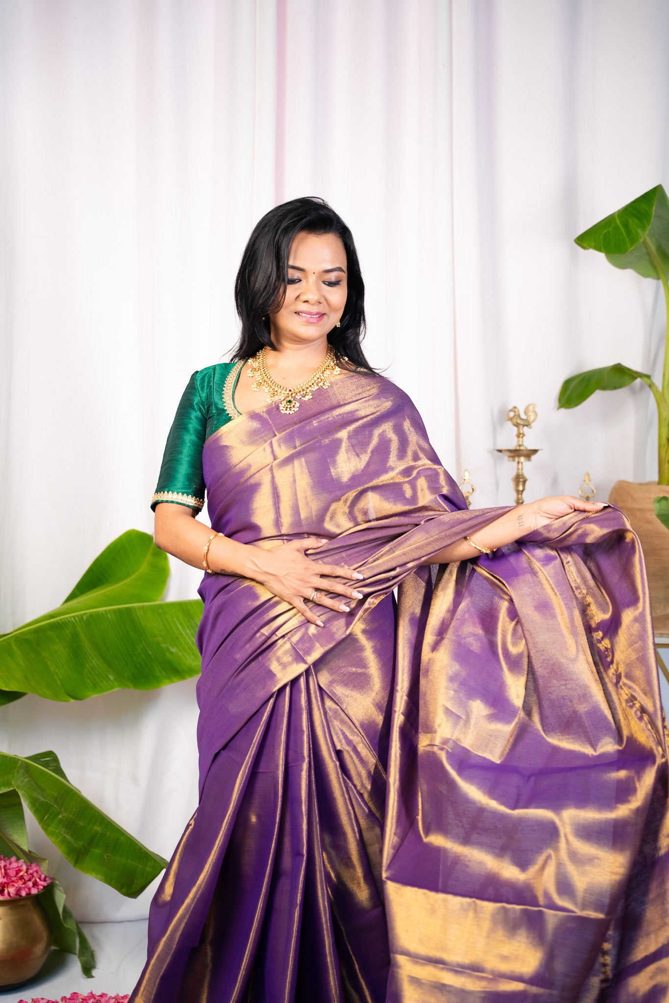 Diya - Purple Sapphire Saree - Without Blouse