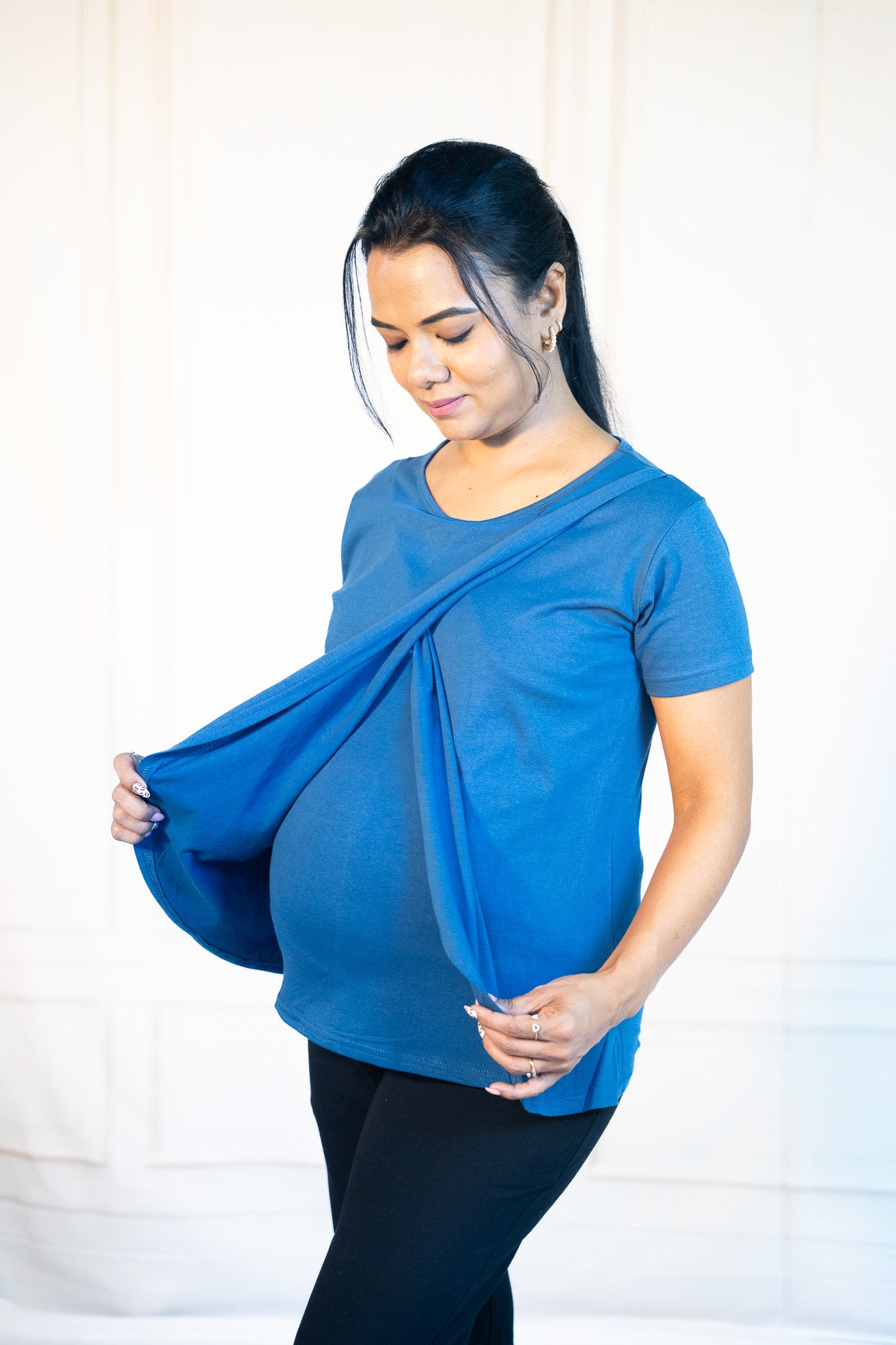 Blue Power Zipless Feeding T-Shirt