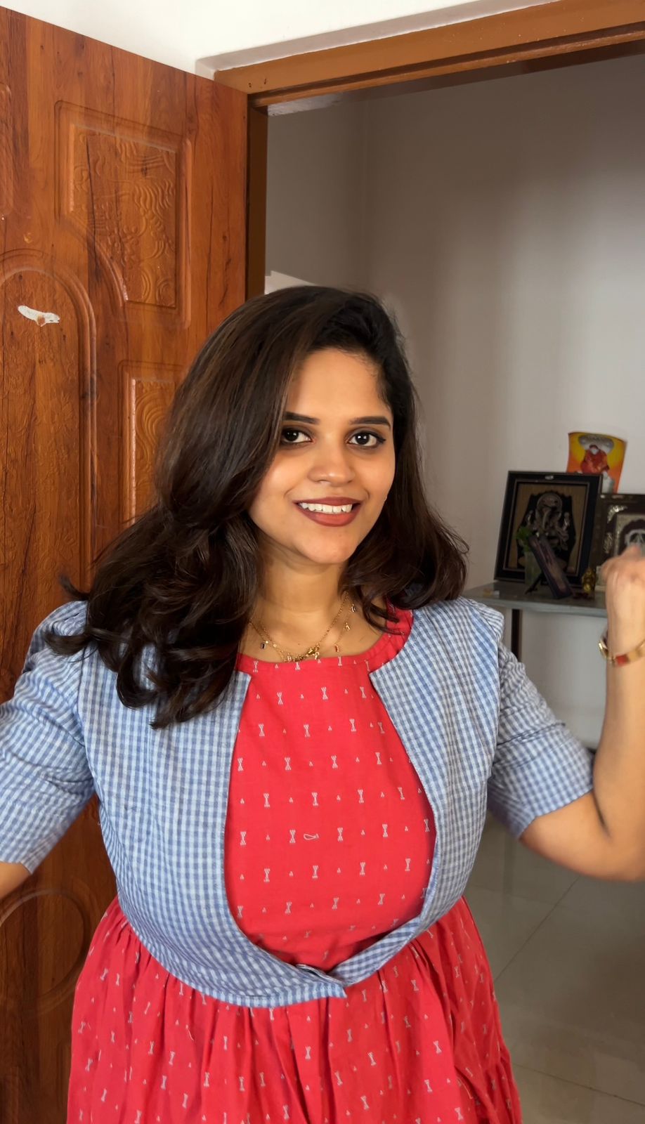 Checks & Charms Maternity Feeding Dress