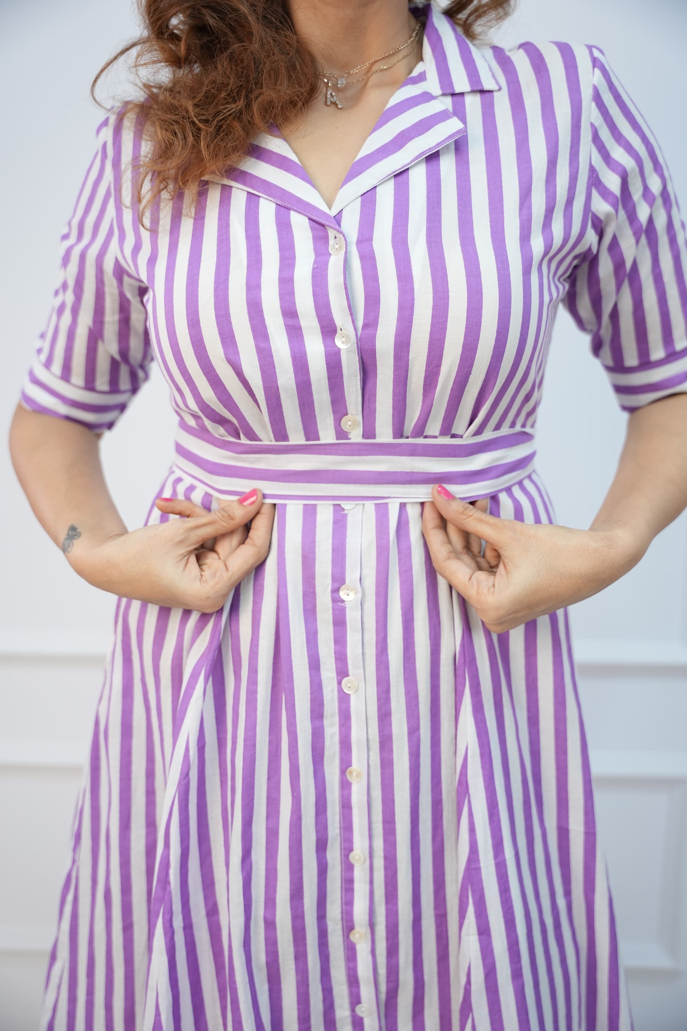Lavender Wave Maternity Feeding Frock