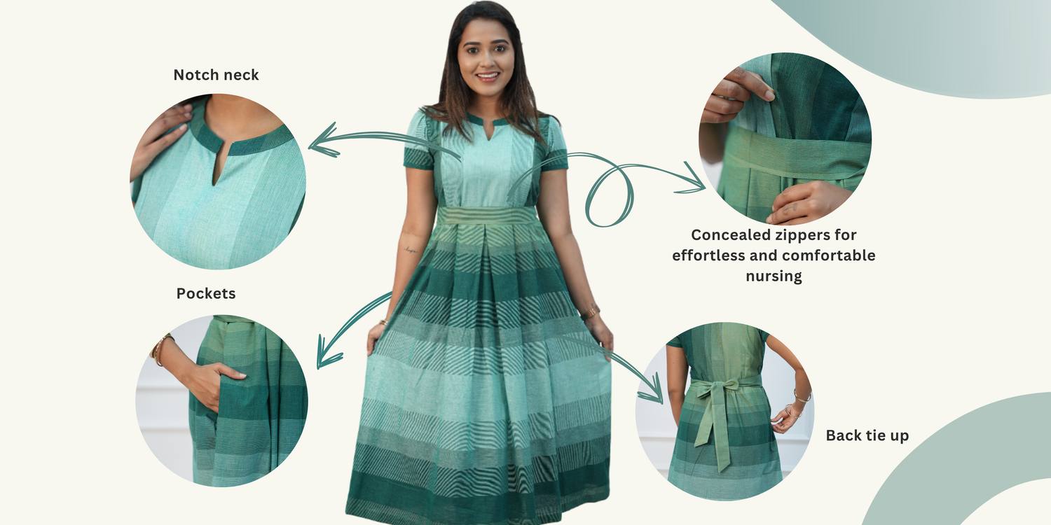 Mint Cooler Maternity Feeding Dress