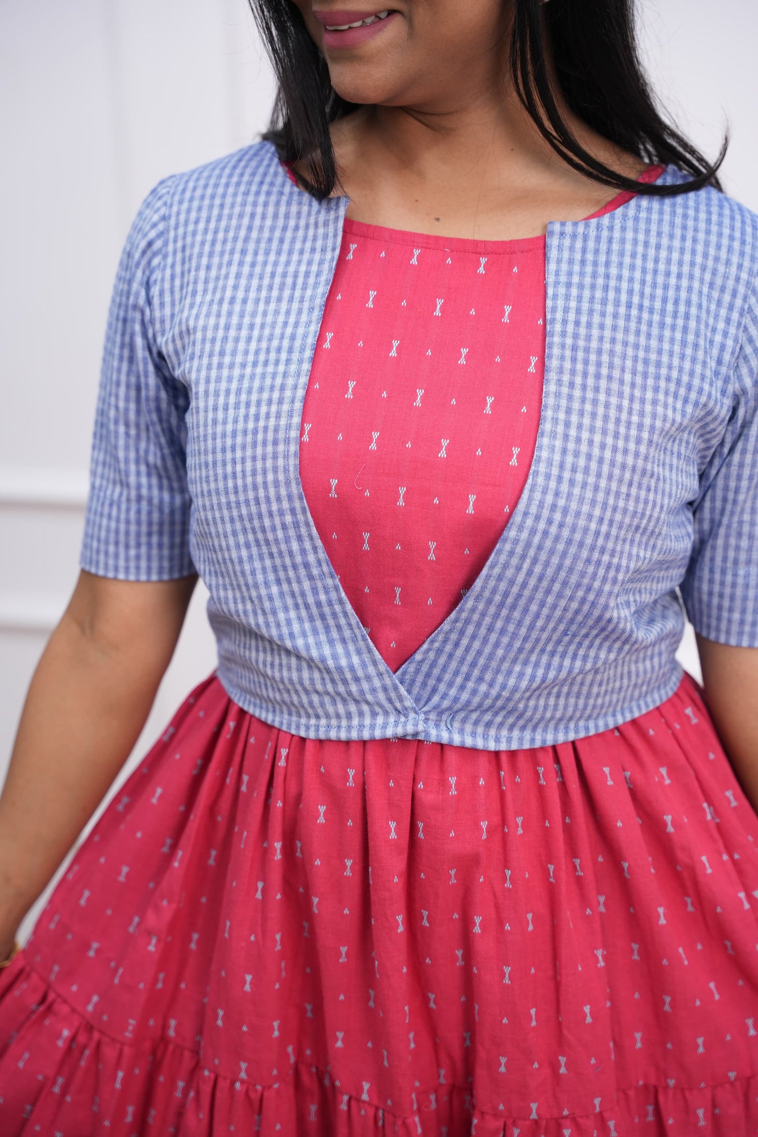 Checks & Charms Maternity Feeding Dress