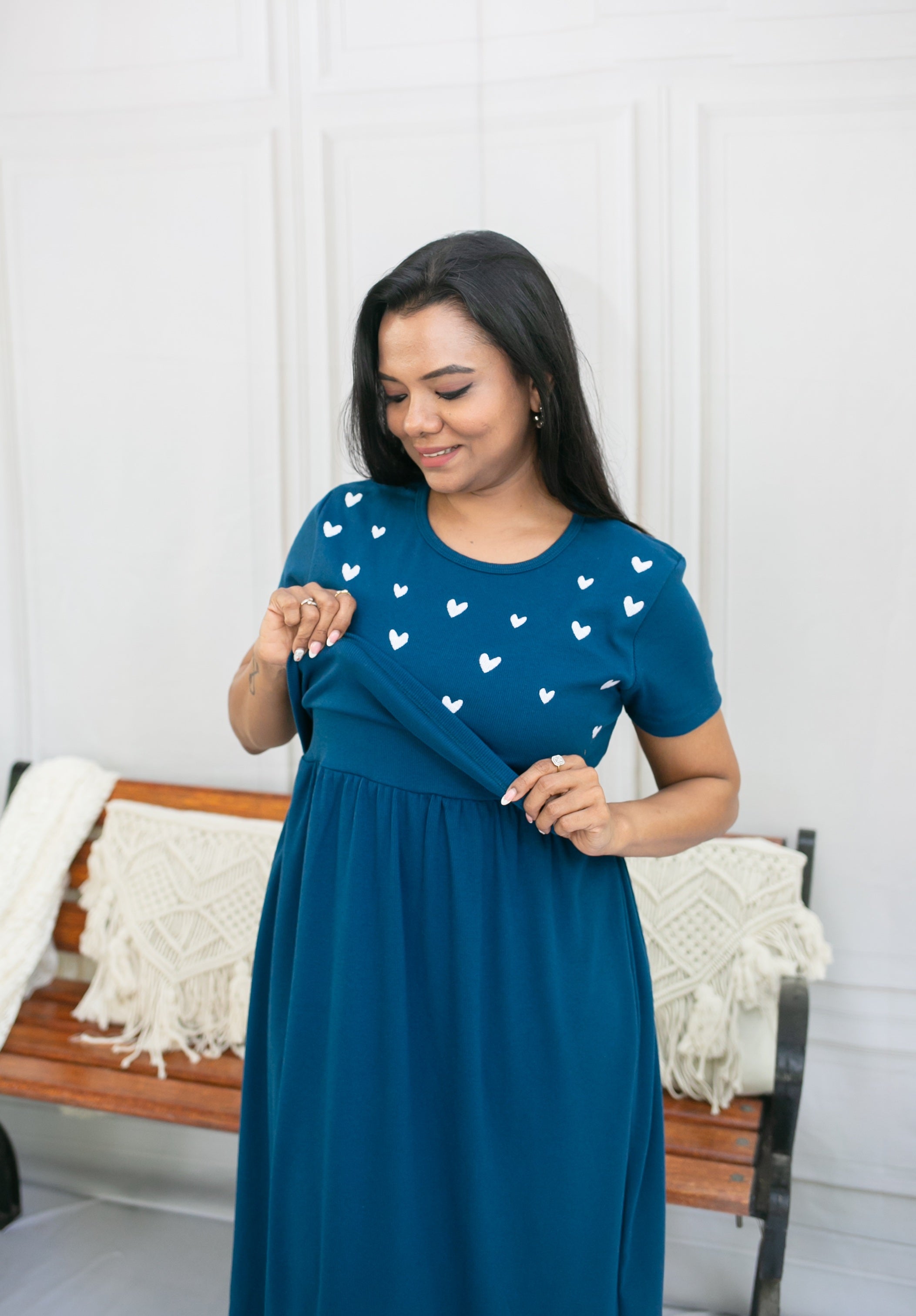 Blue Snuggle Zipless Feeding Frock