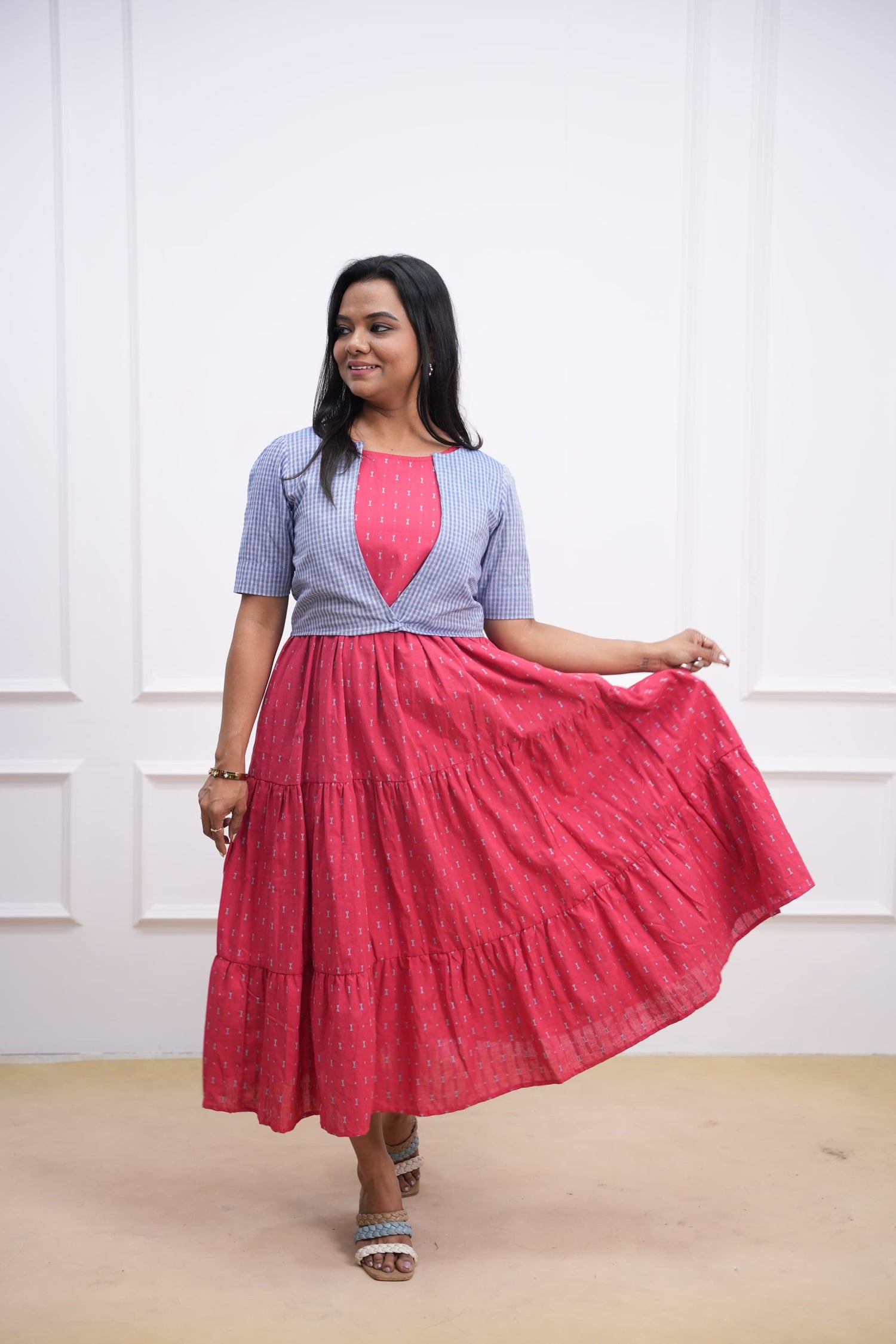 Checks & Charms Maternity Feeding Dress