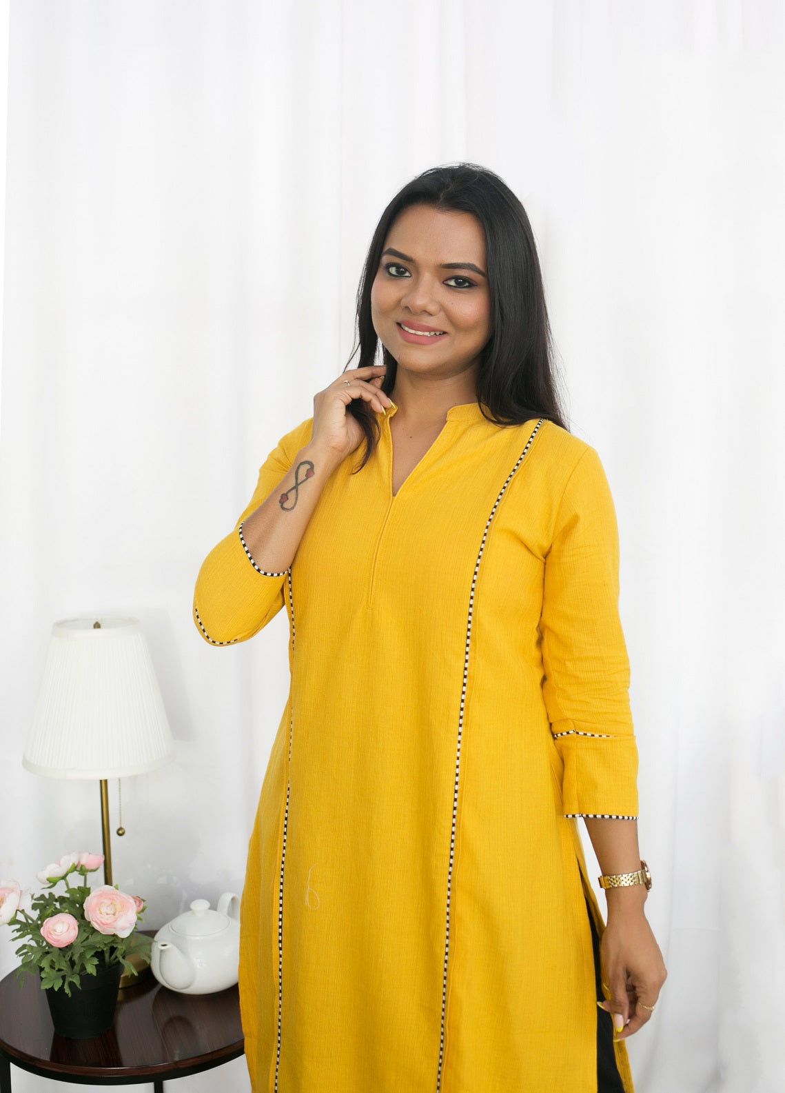 YELLOW GEM KURTA TOP