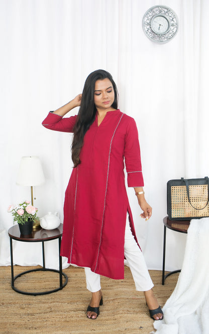 RED GEM KURTA TOP