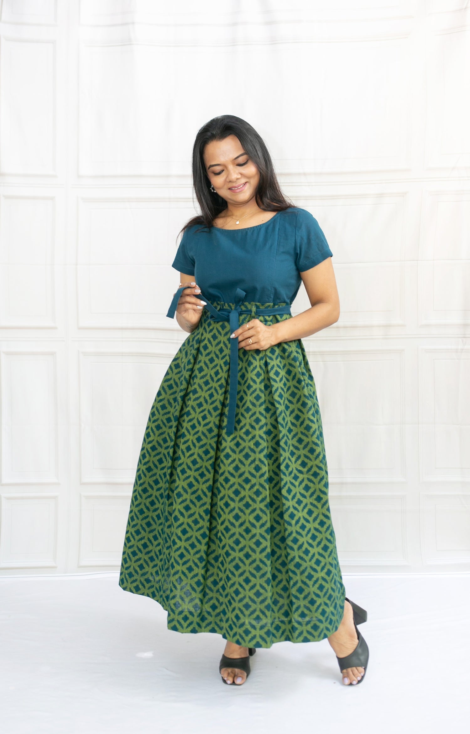 Green Vibe Maternity Feeding Dress