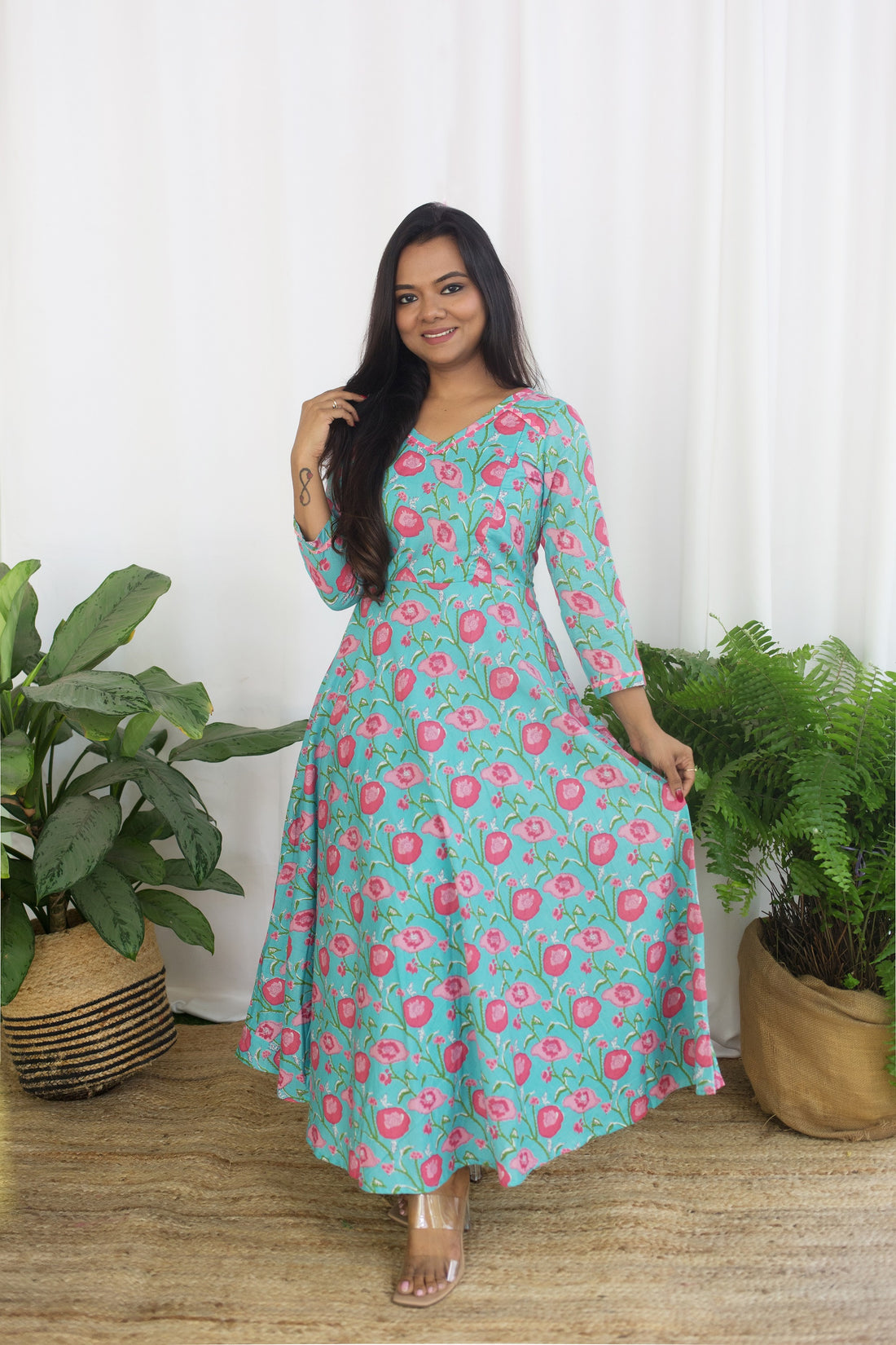 CHERRY BLOSSOM ANARKALI FROCK