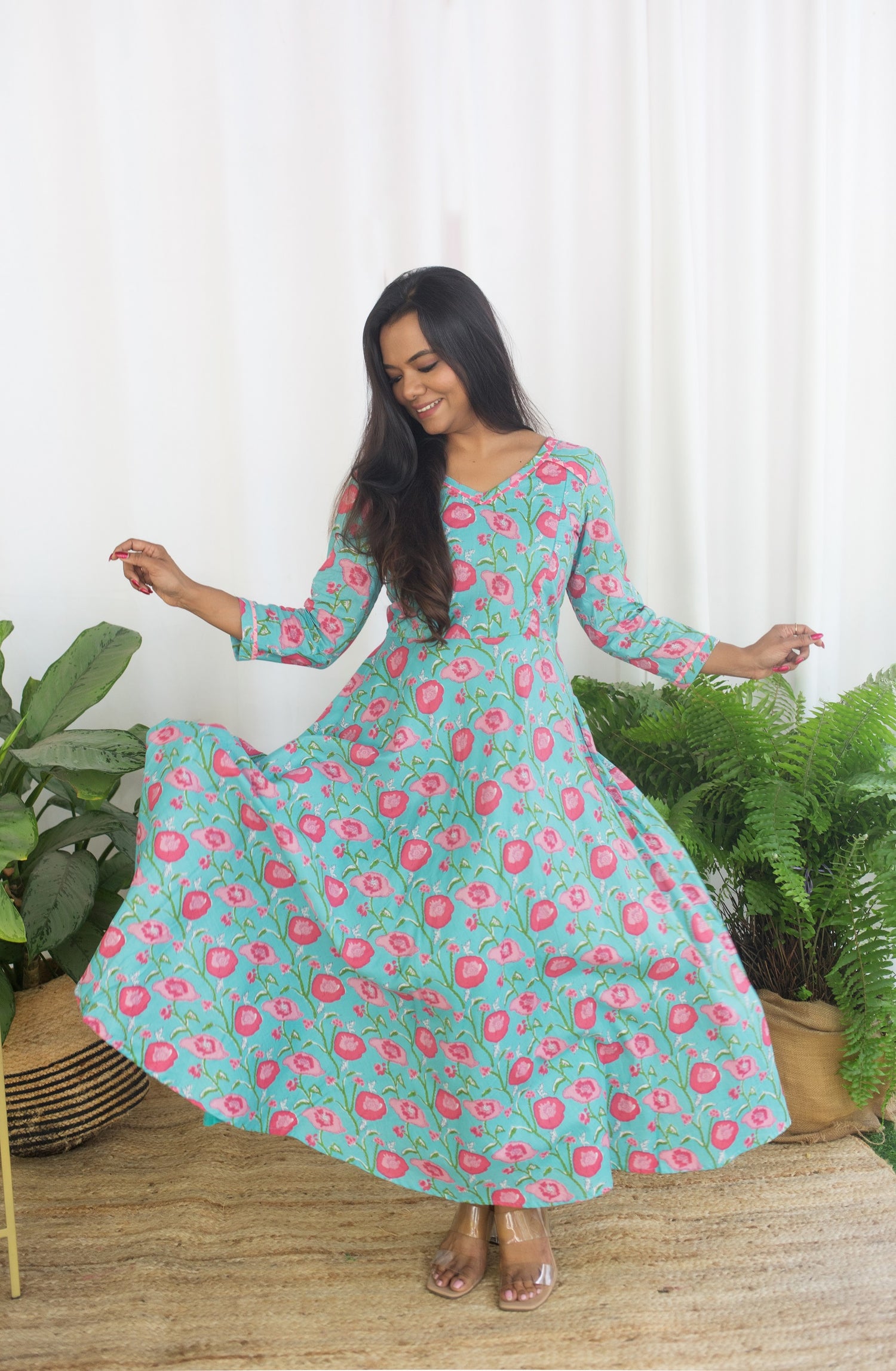 CHERRY BLOSSOM ANARKALI FROCK