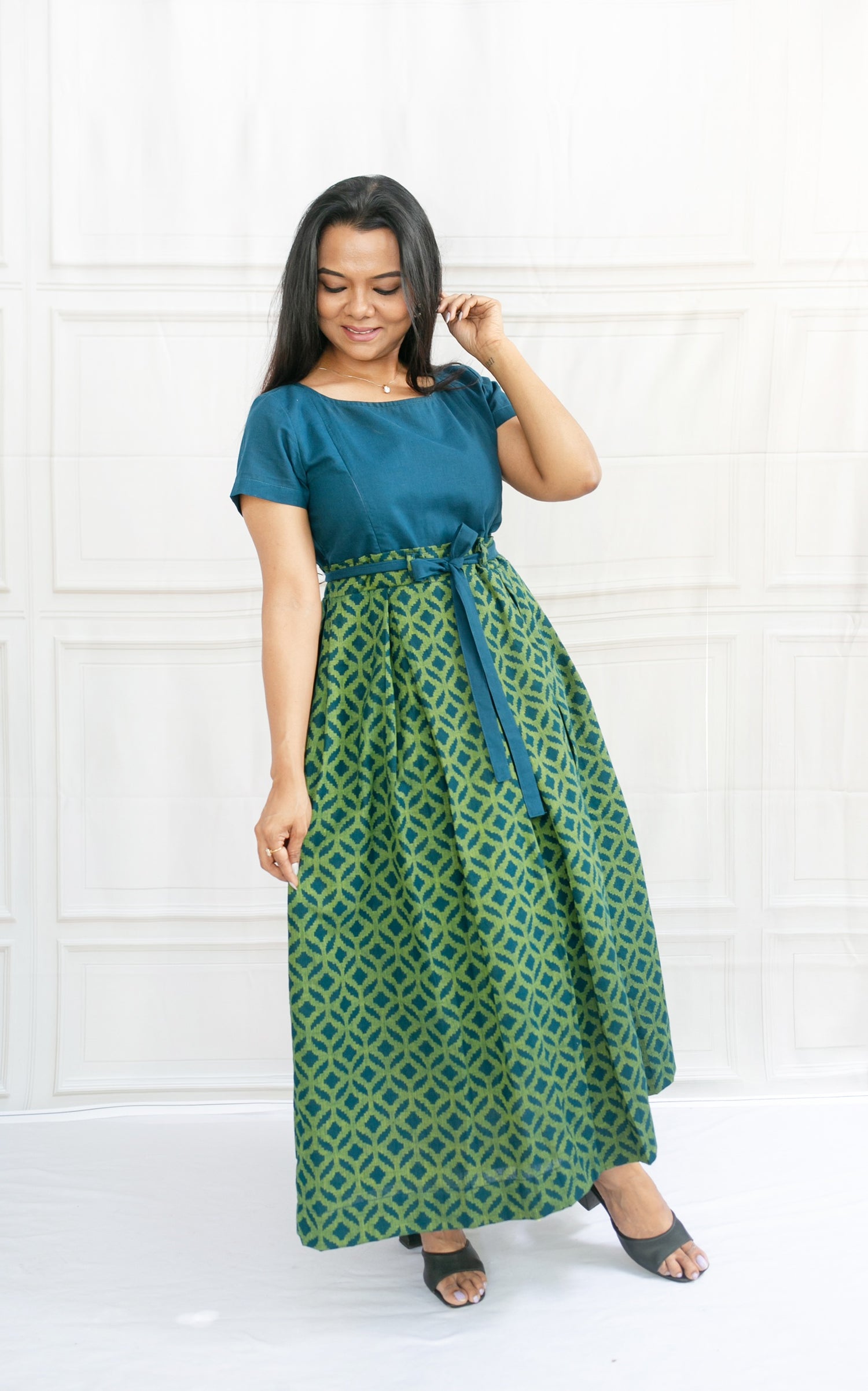 Green Vibe Maternity Feeding Dress