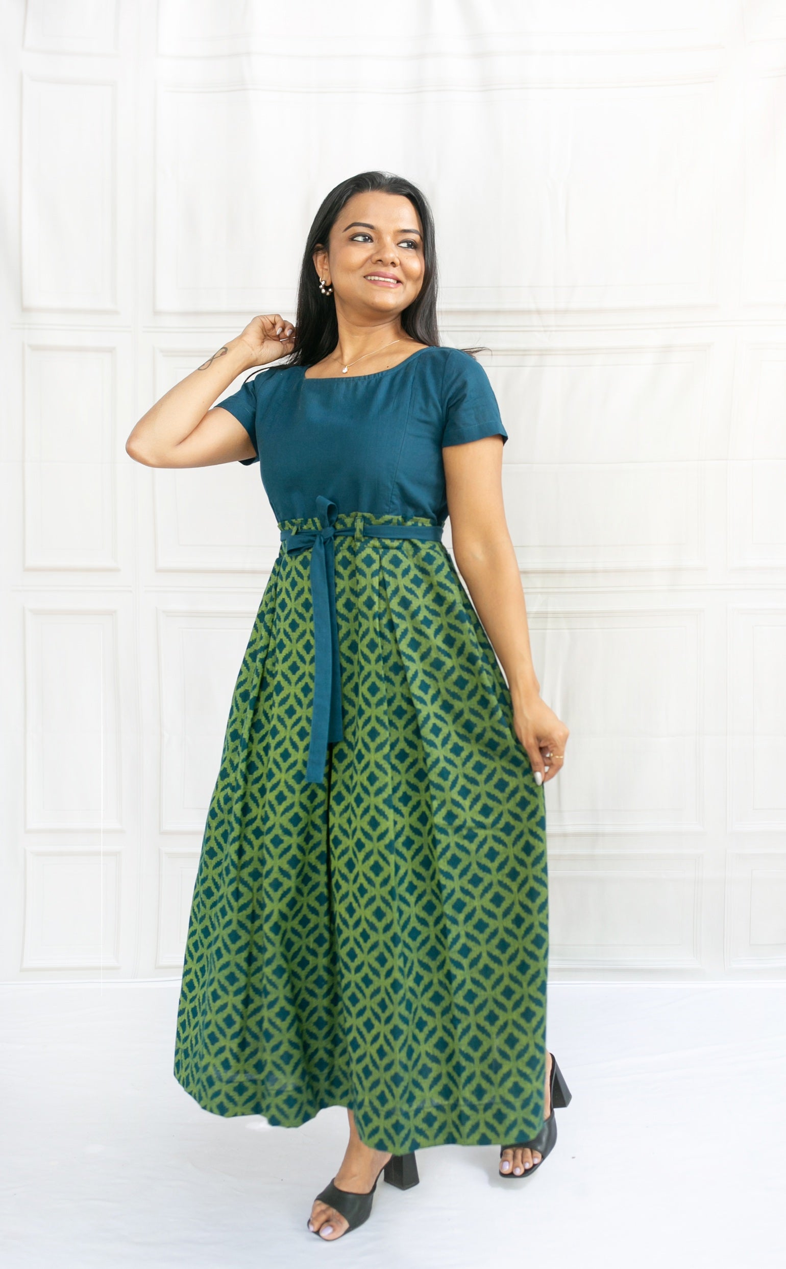 Green Vibe Maternity Feeding Dress