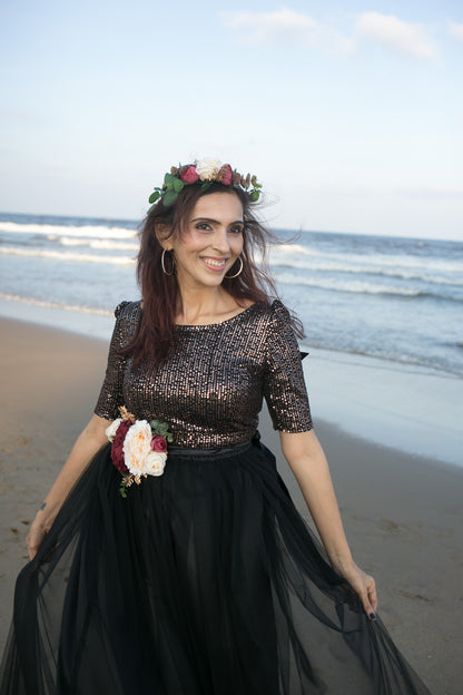 SHIMMER IN BLACK MATERNITY CELEBRATION DRESS Purchase and Rental
