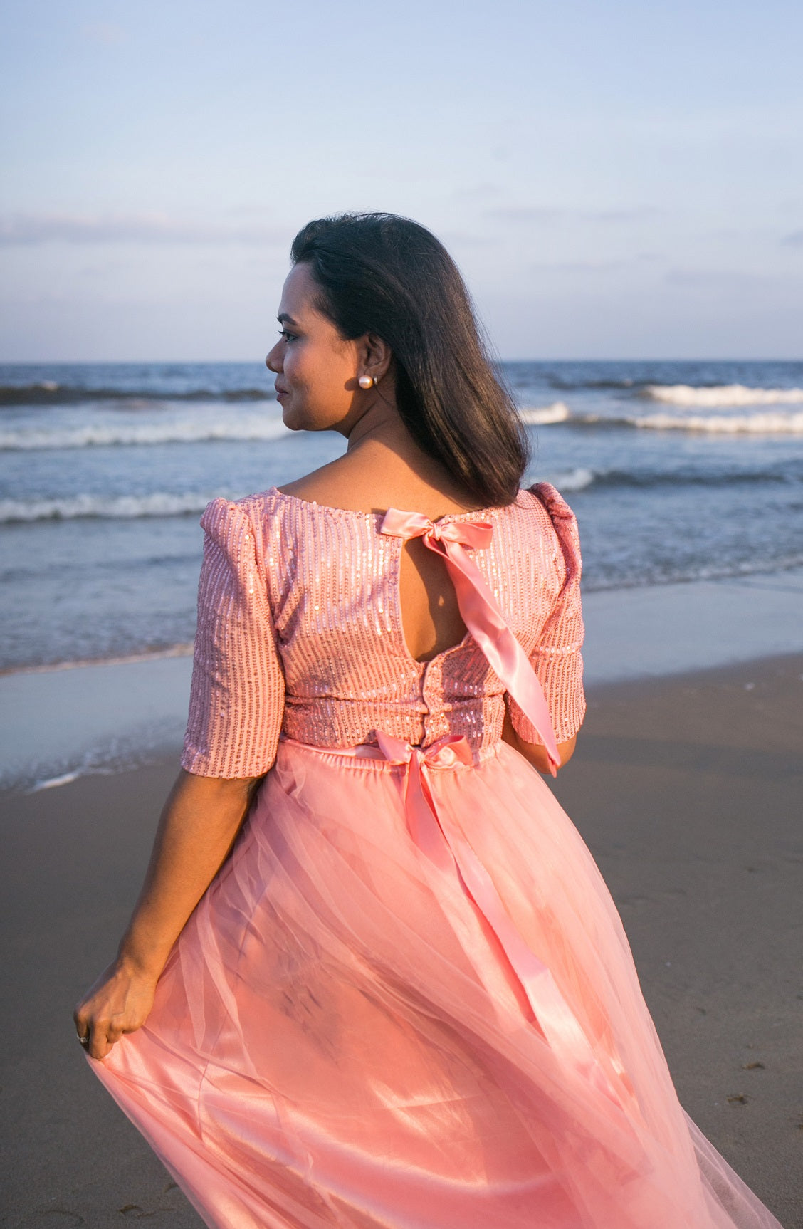 SHIMMER IN PINK MATERNITY CELEBRATION DRESS Purchase and Rental