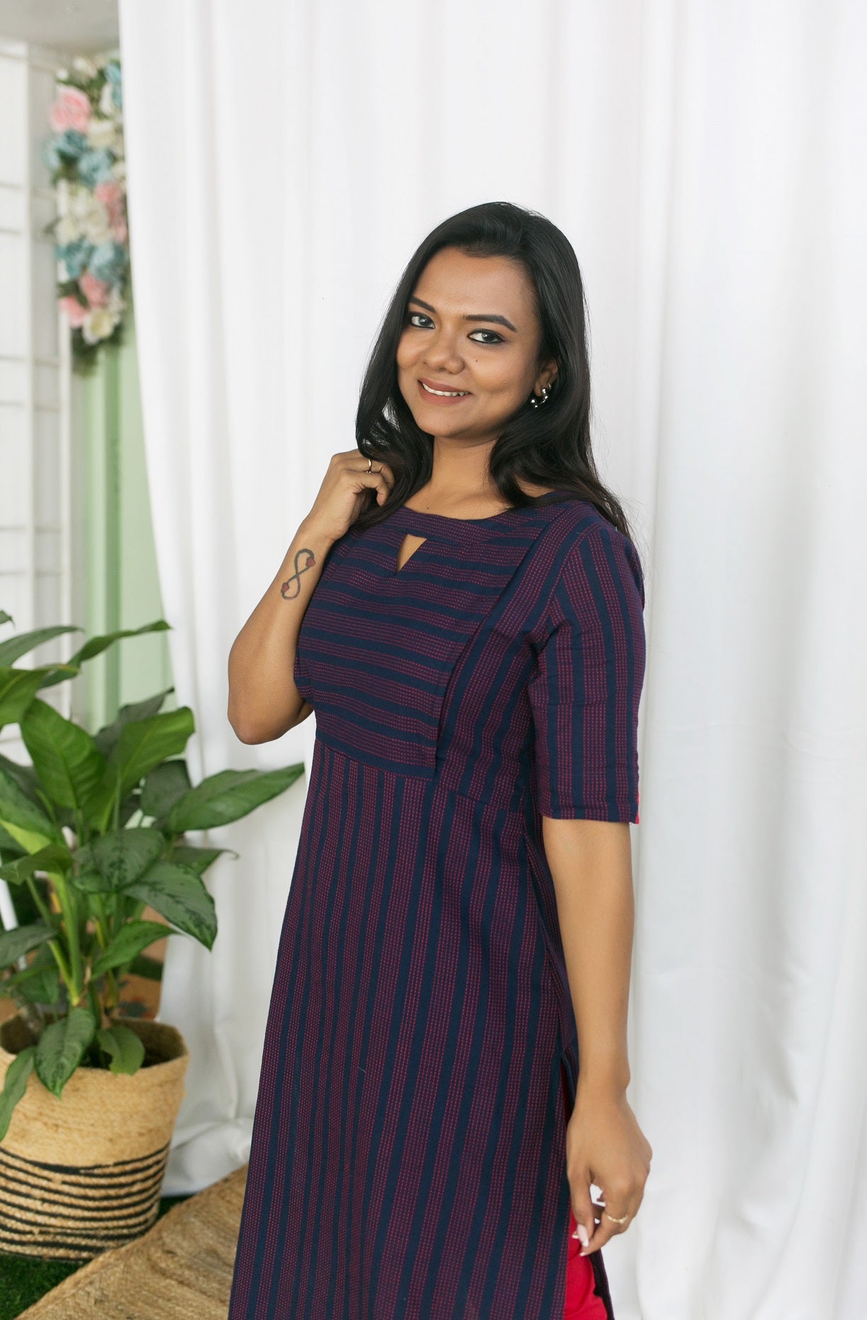 NAVYLINE  KURTA TOP