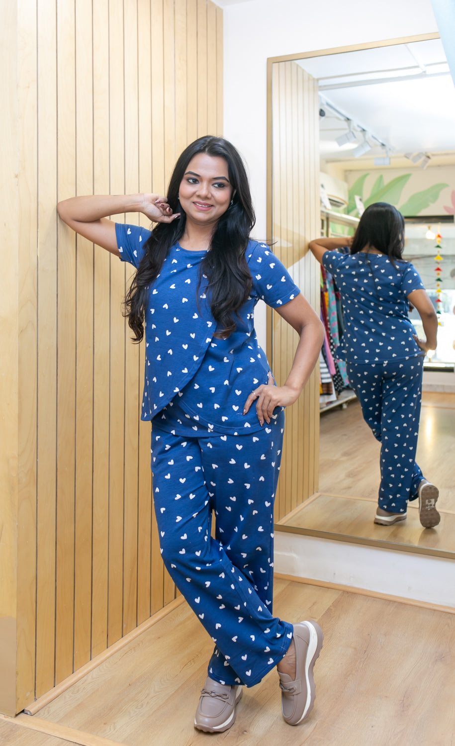 HEARTY BLUE ZIPLESS CO ORD