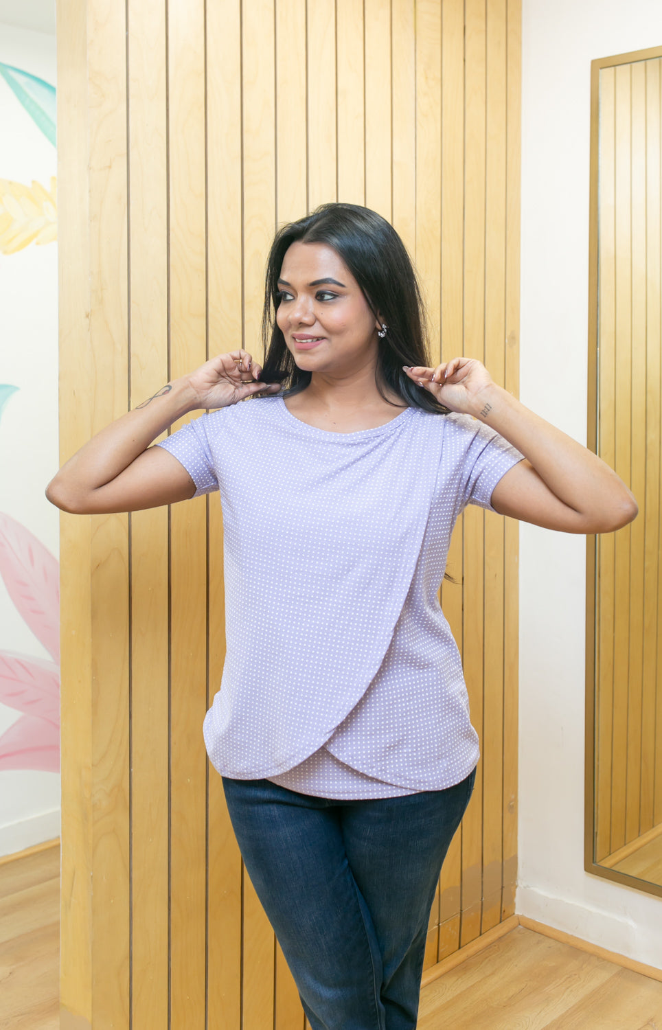 HAPPY LAVENDER ZIPLESS T-SHIRT