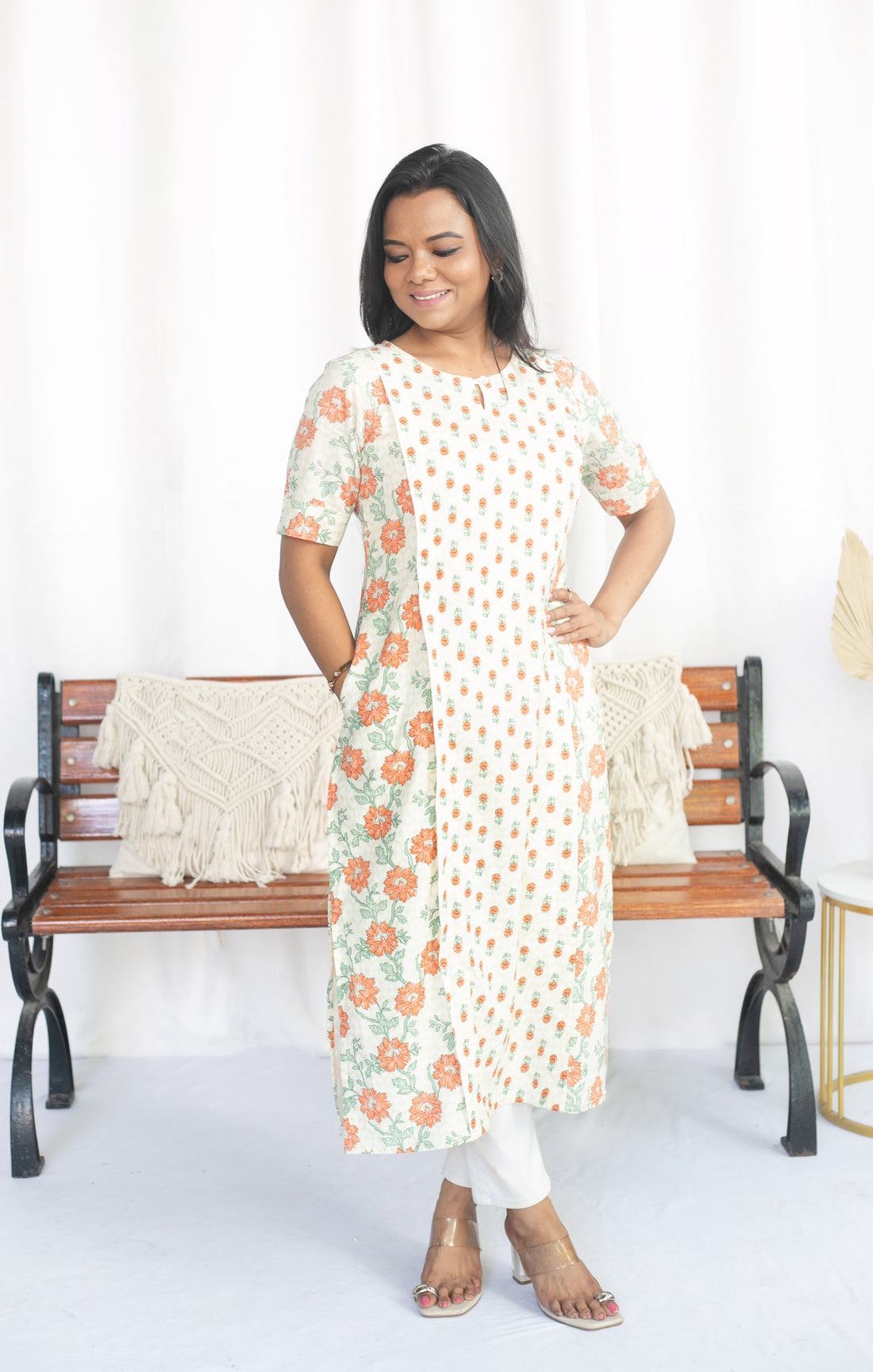 Orange Buds Maternity Feeding Kurta