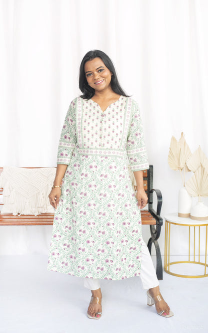 Purple Buds Maternity Feeding Kurta