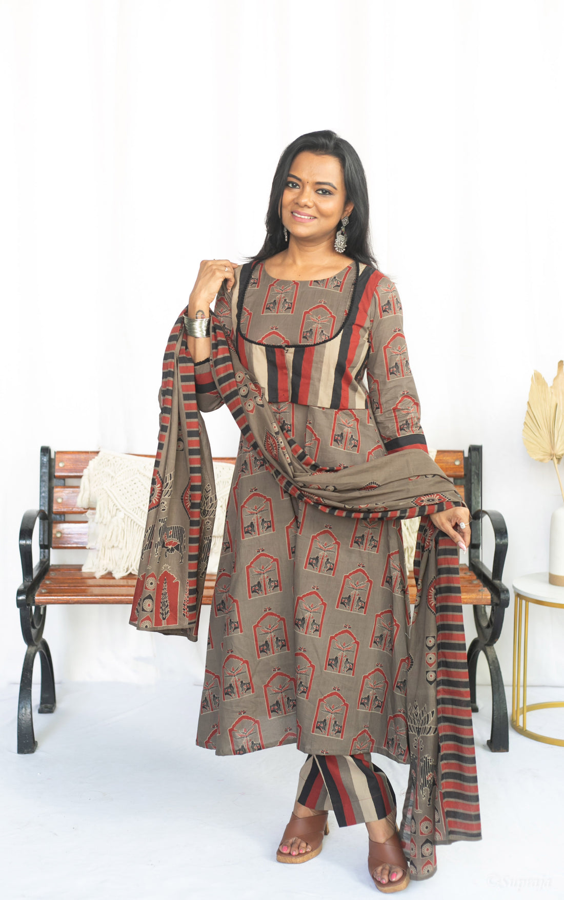 Terracotta Maternity Feeding Kurta Set