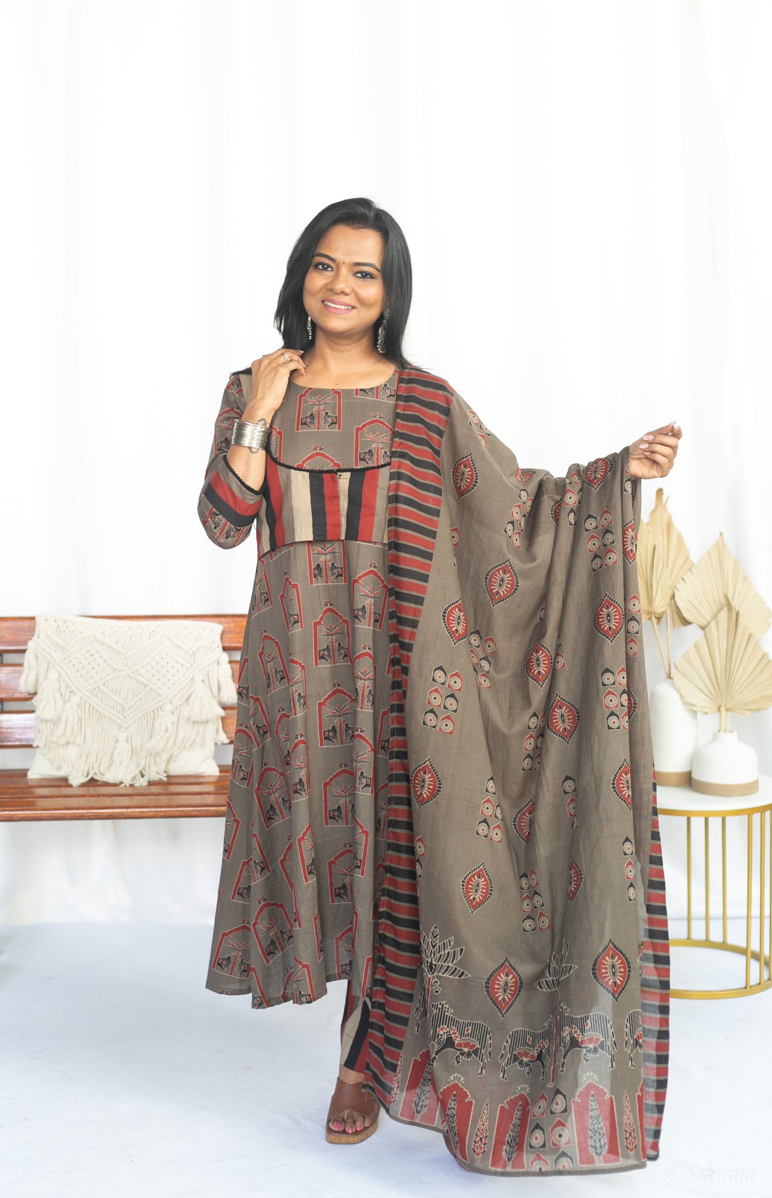 Terracotta Maternity Feeding Kurta Set