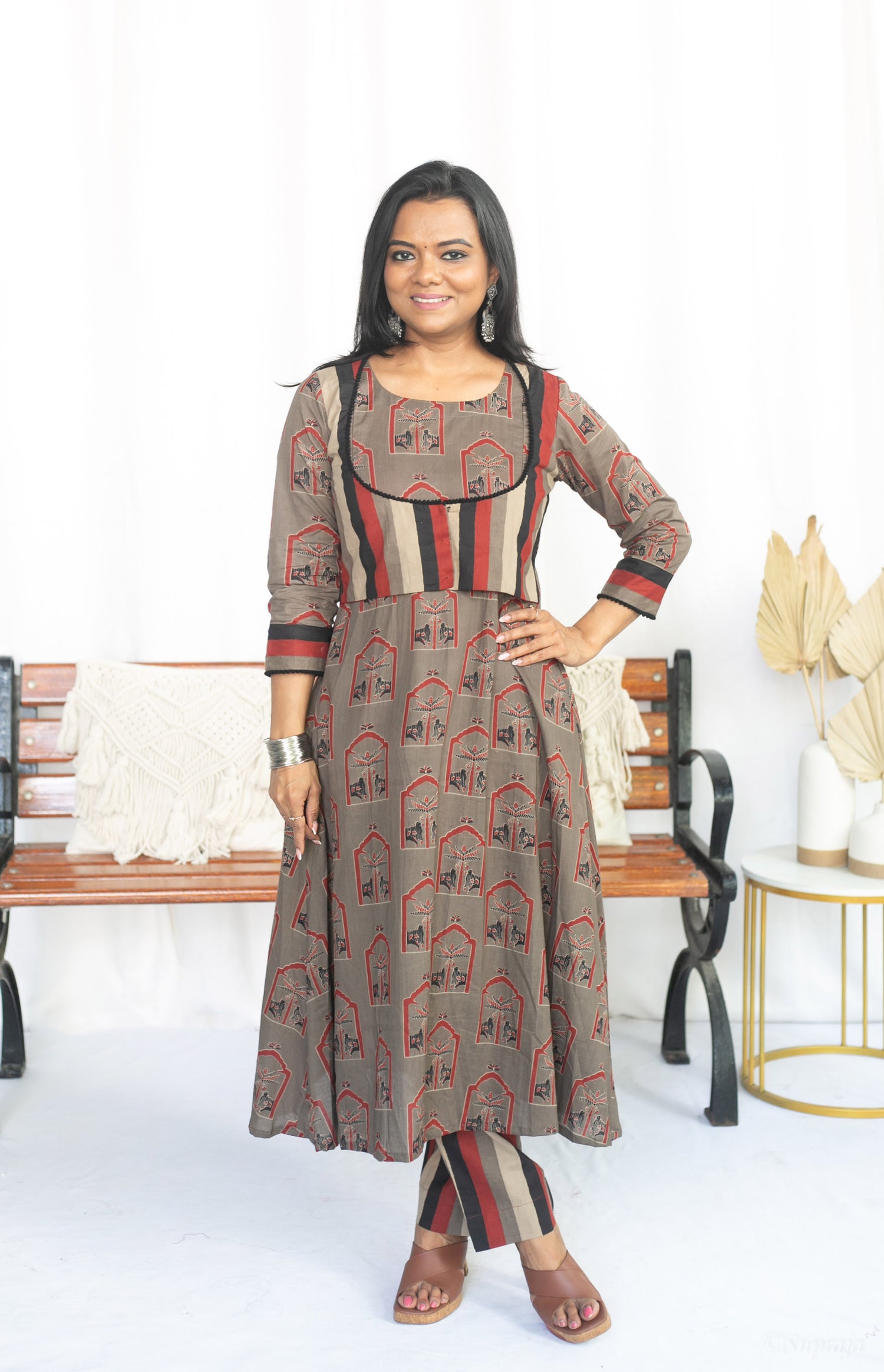 Terracotta Maternity Feeding Kurta Set