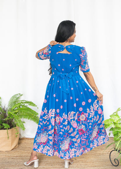 Bloom in blue Maternity Feeding Dress