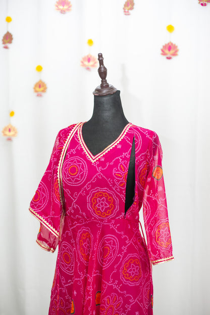 Bandhini Rani Maternity Feeding Anarkali set