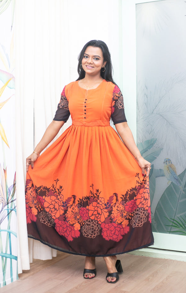 Coral Maternity Feeding Dress