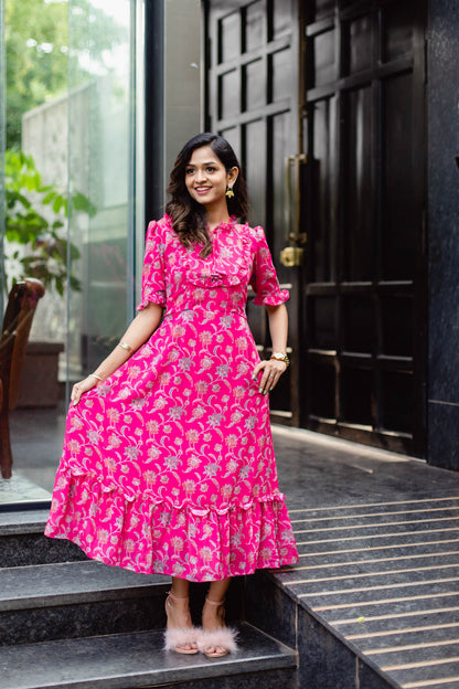 COTTON CANDY Maternity Feeding Georgette FROCK Dress WITH ZIPS