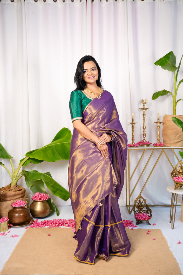 Diya - Purple Sapphire Saree - Without Blouse