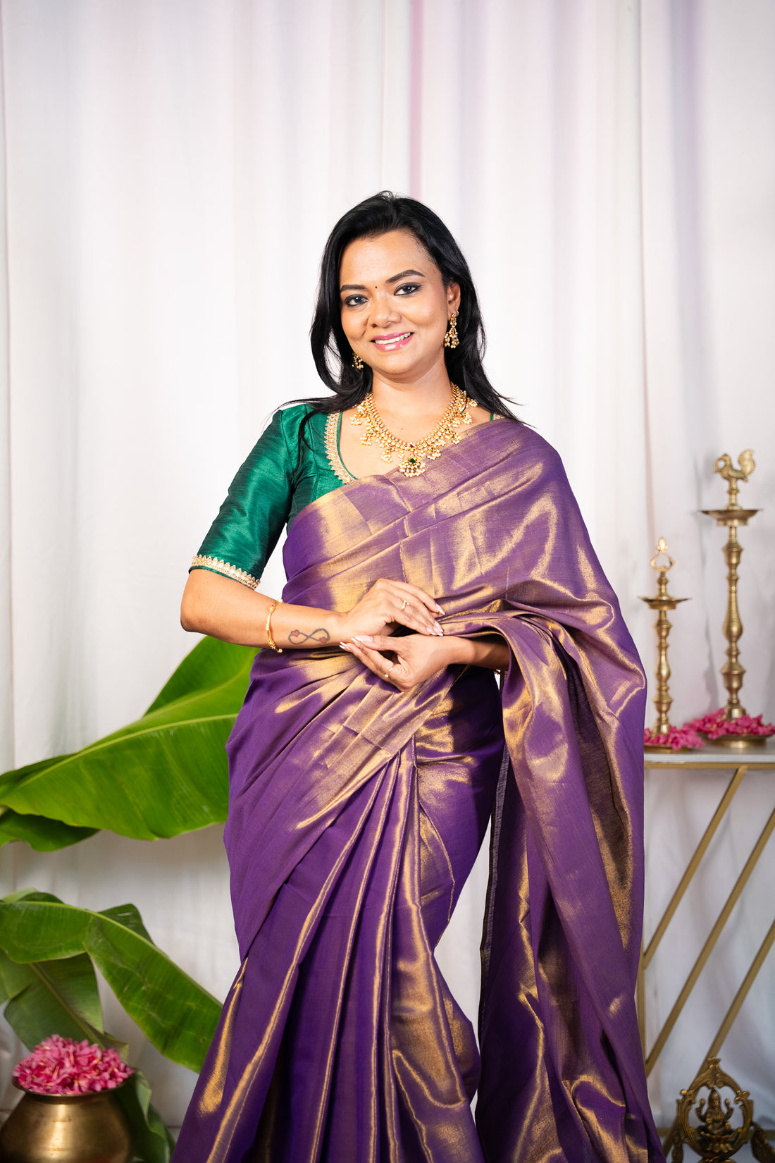Diya - Purple Sapphire Saree - Without Blouse