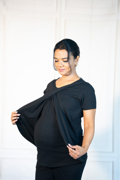 Black Pulse Zipless Feeding T-Shirt