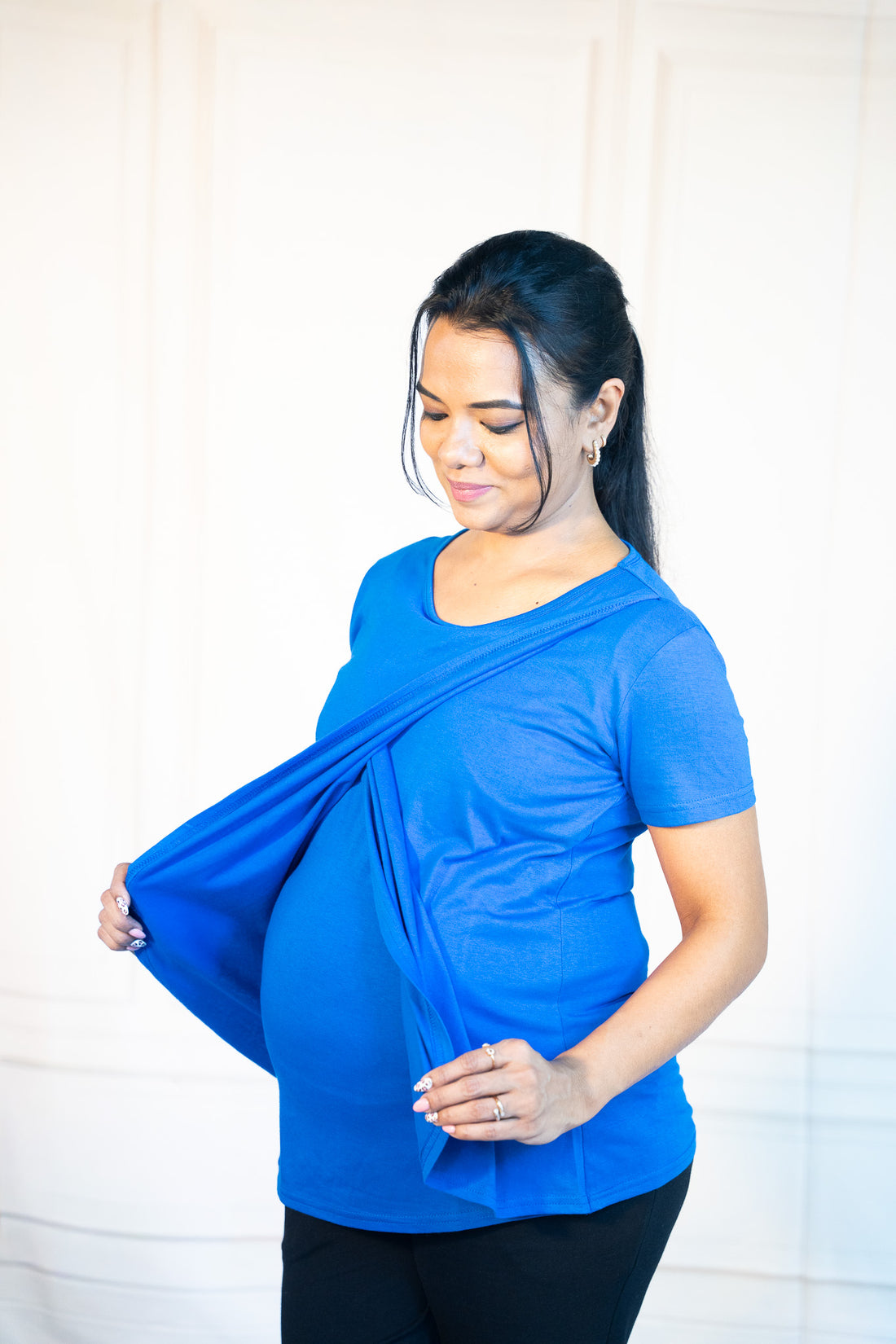Blue Power Zipless Feeding T-Shirt