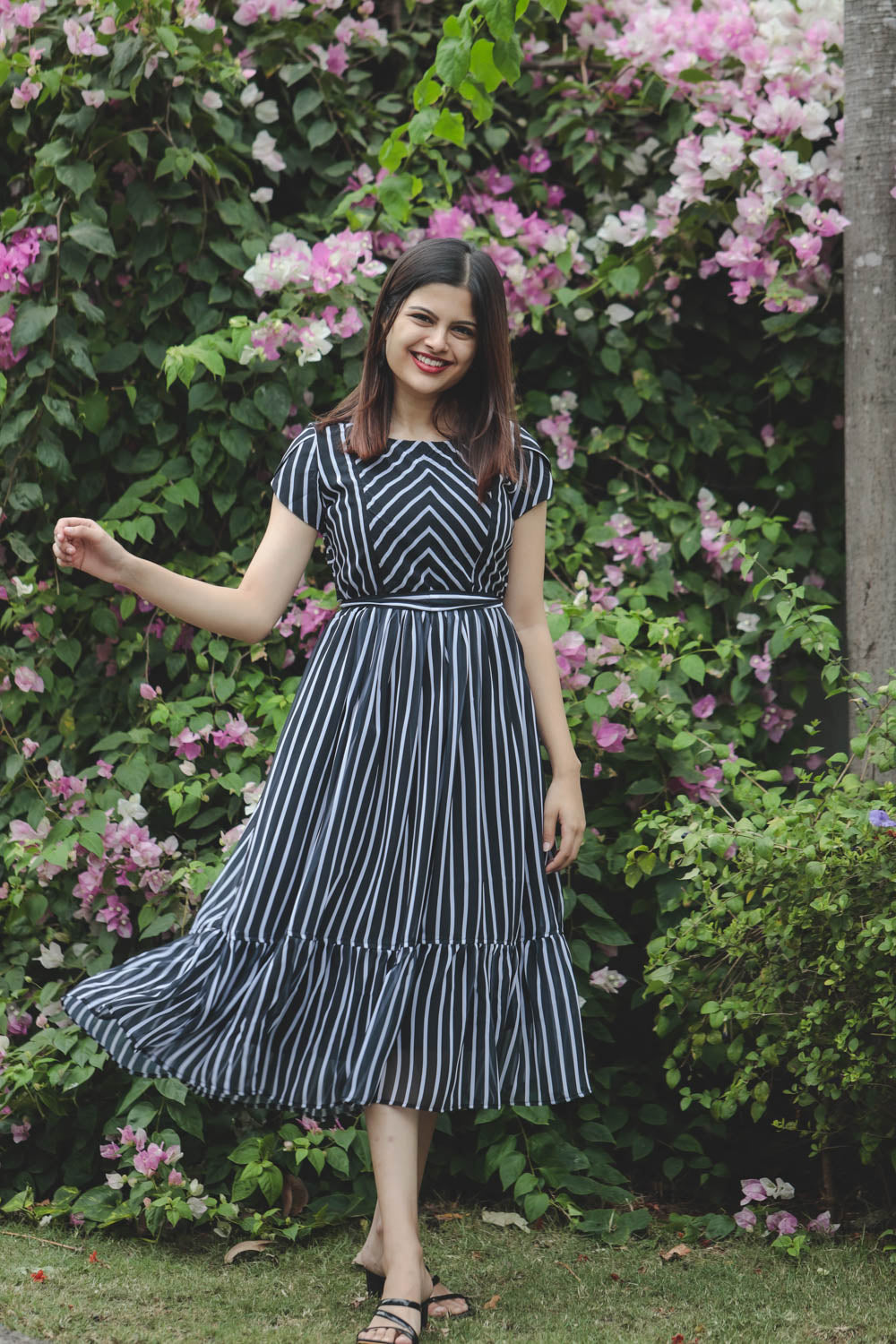 MONOCHROME  Georgette Frock DRESS WITHOUT ZIPS