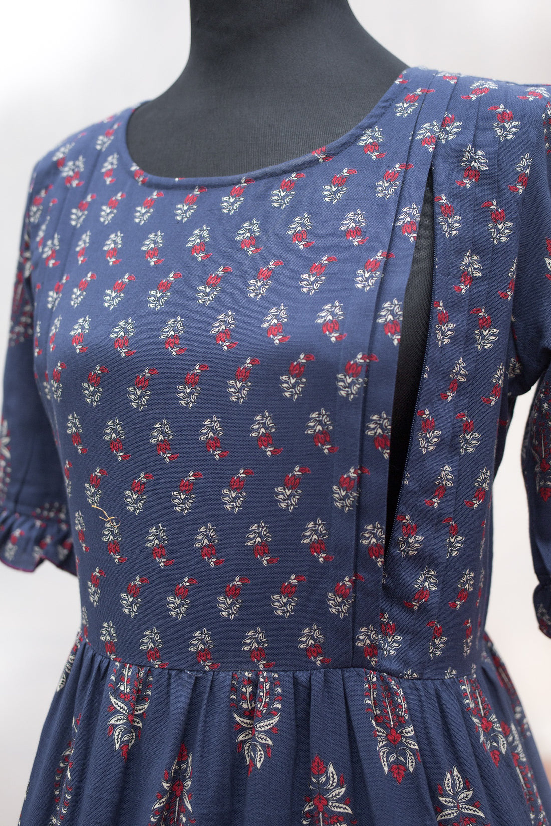 Navy Love Maternity Feeding Dress