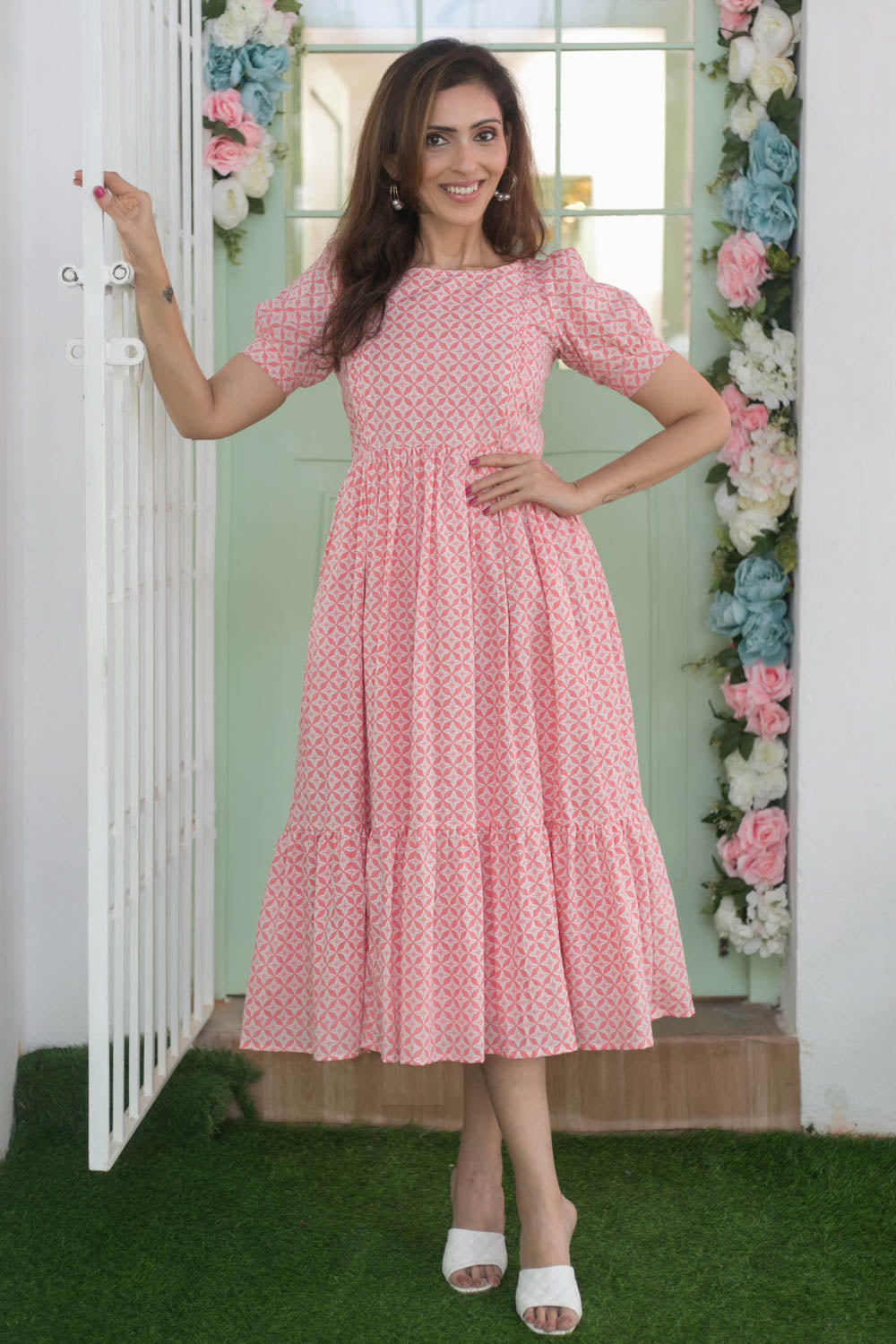 PEACHFULL MATERNITY FROCK