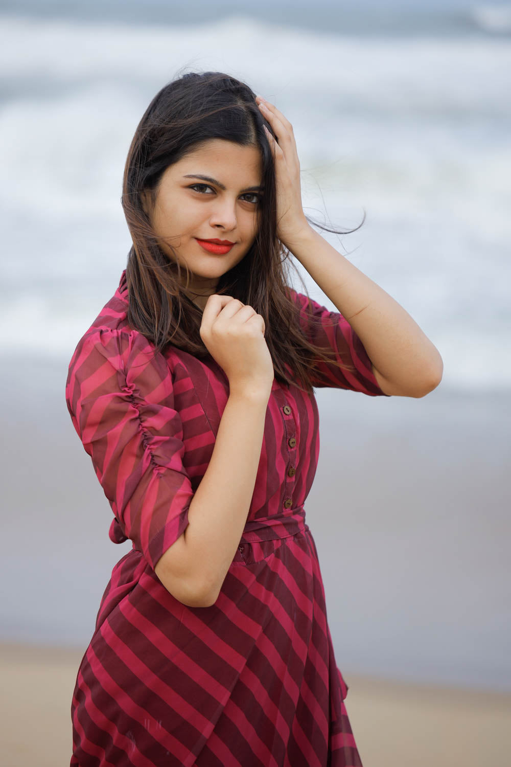 Shades of Plum Maternity Feeding Dress