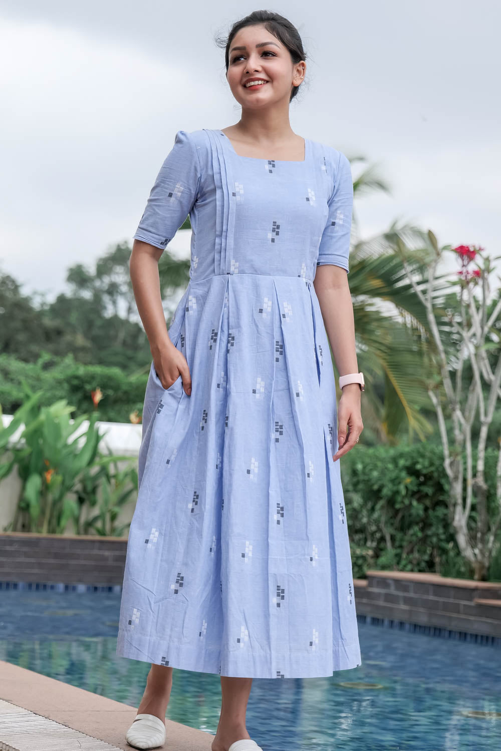 SUMMER SKY Maternity Feeding Frock Dress