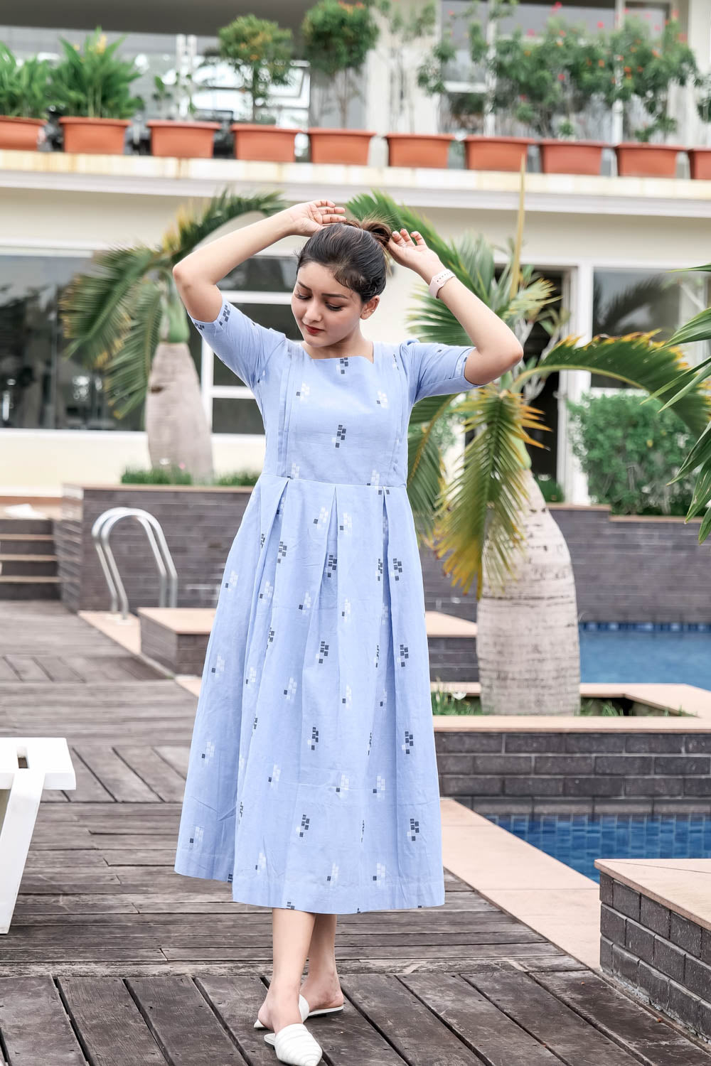 SUMMER SKY Maternity Feeding Frock Dress