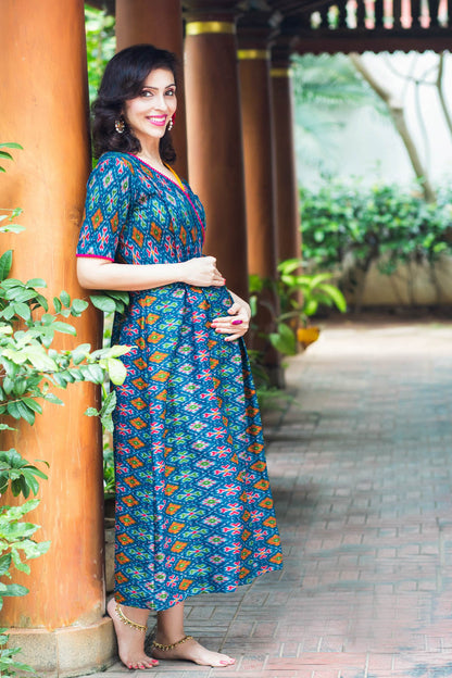 THE NINE GEMS Maternity Feeding  Maxi Dress