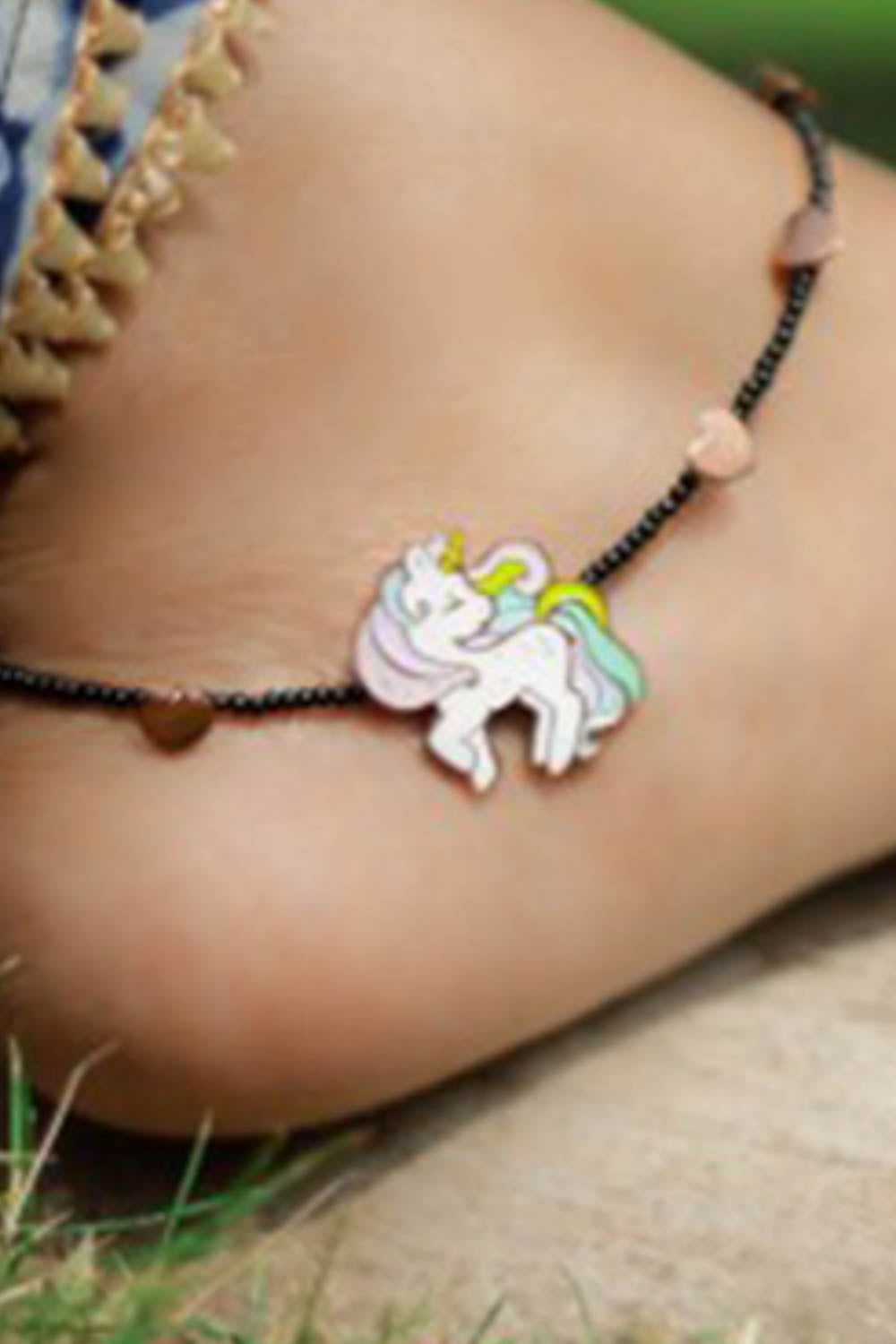 Unicorn Anklet mom and me silver jewellery