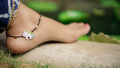 Unicorn Anklet mom and me silver jewellery