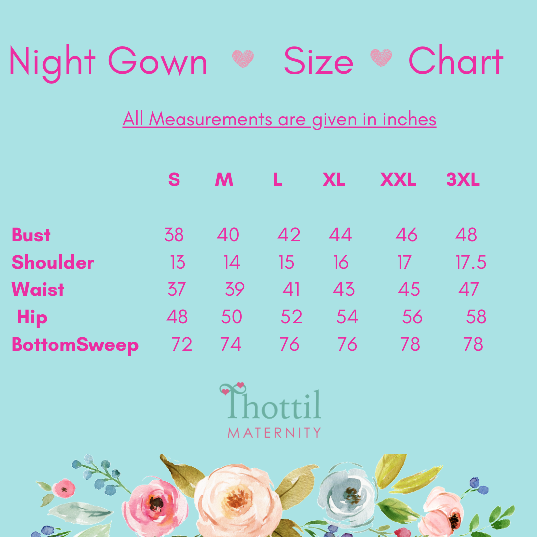 FREESIA Maternity Feeding Night Gown SIDE ZIPS