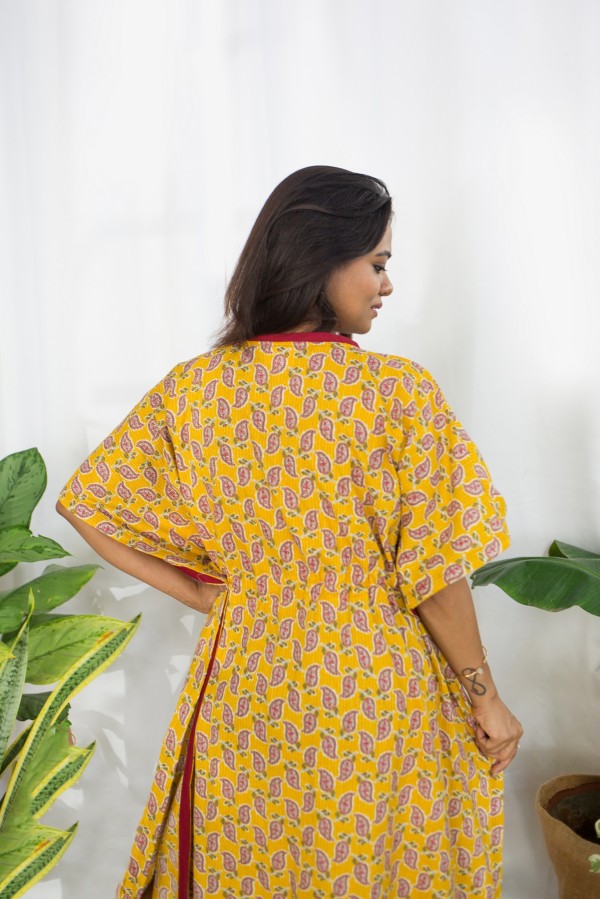 YELLOW PAISLEY KAFTAN MAXI